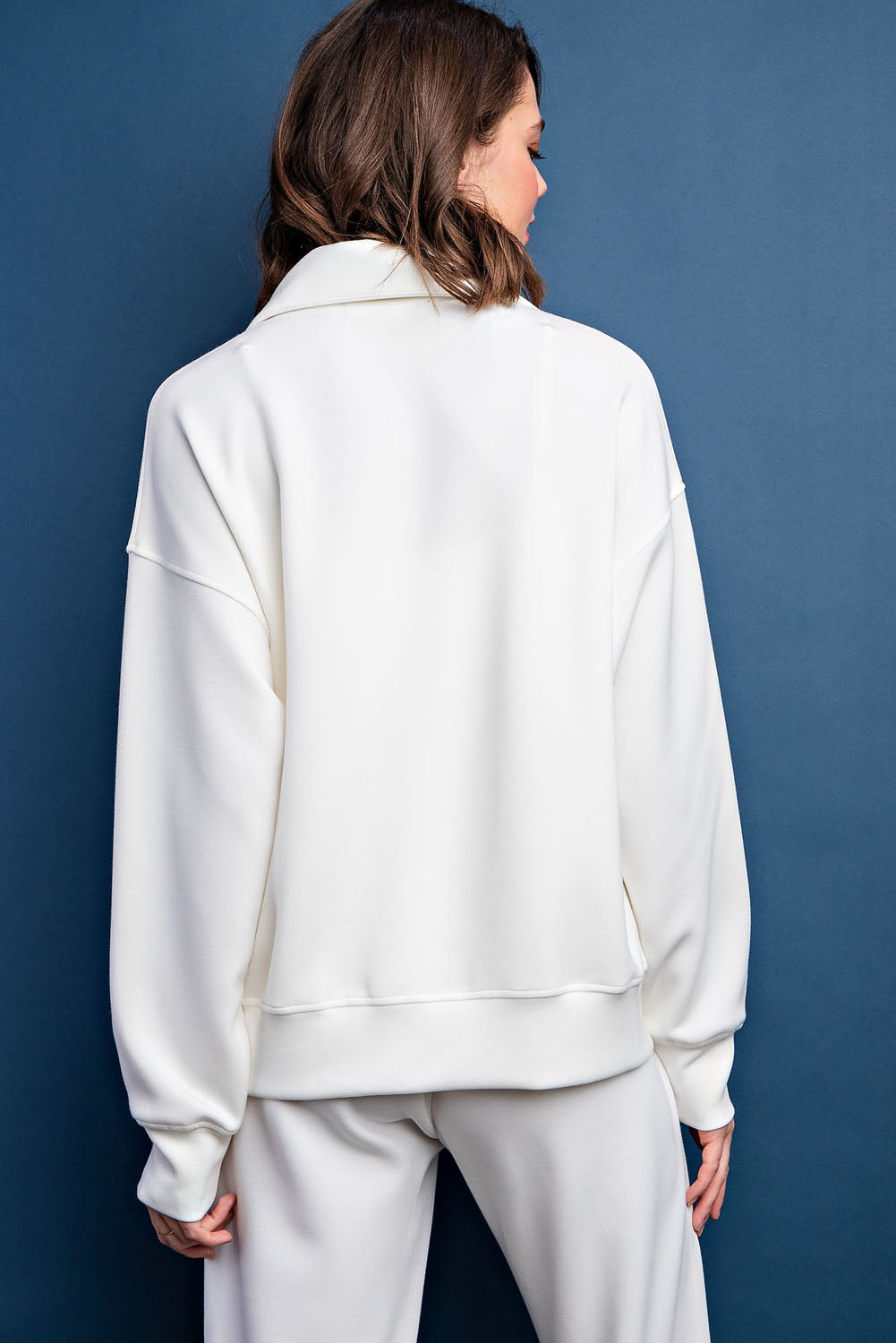 Modal Quarter Zip Mock Neck Pullover