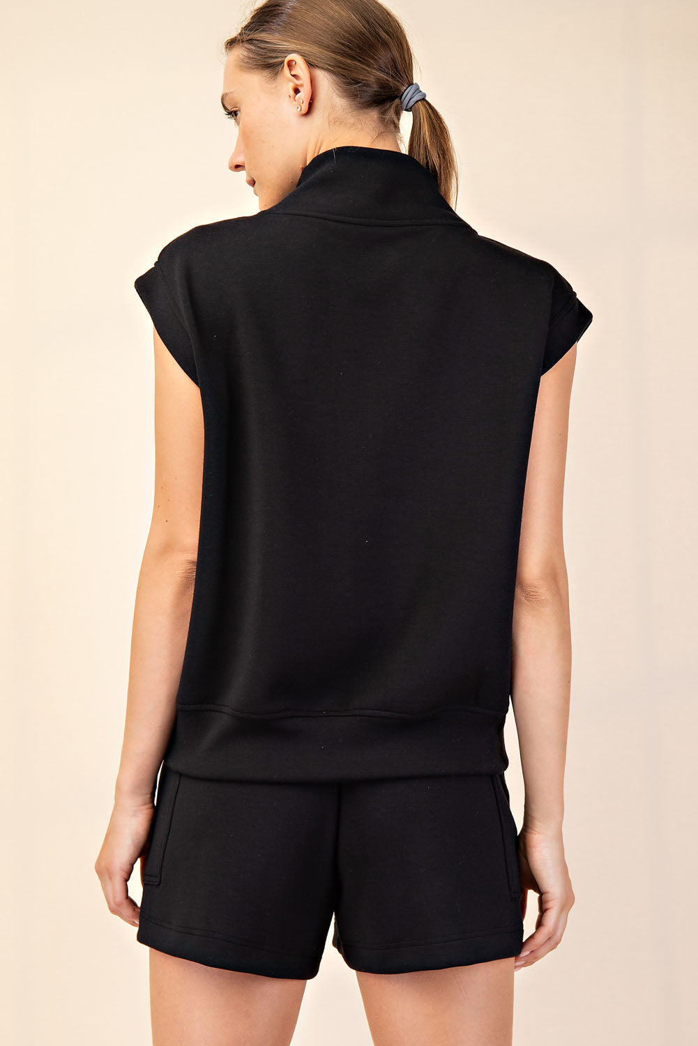 Modal V-Neck Sleeveless Top - Black