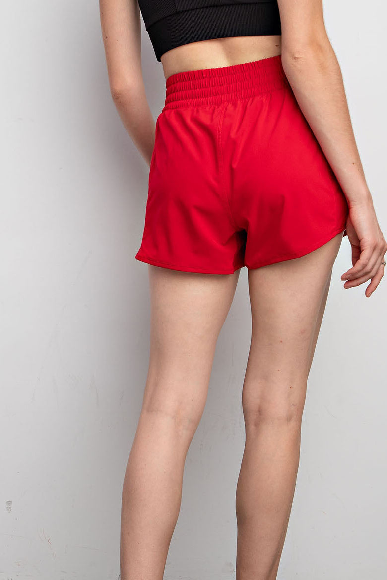 Active Short with Mesh - True Red