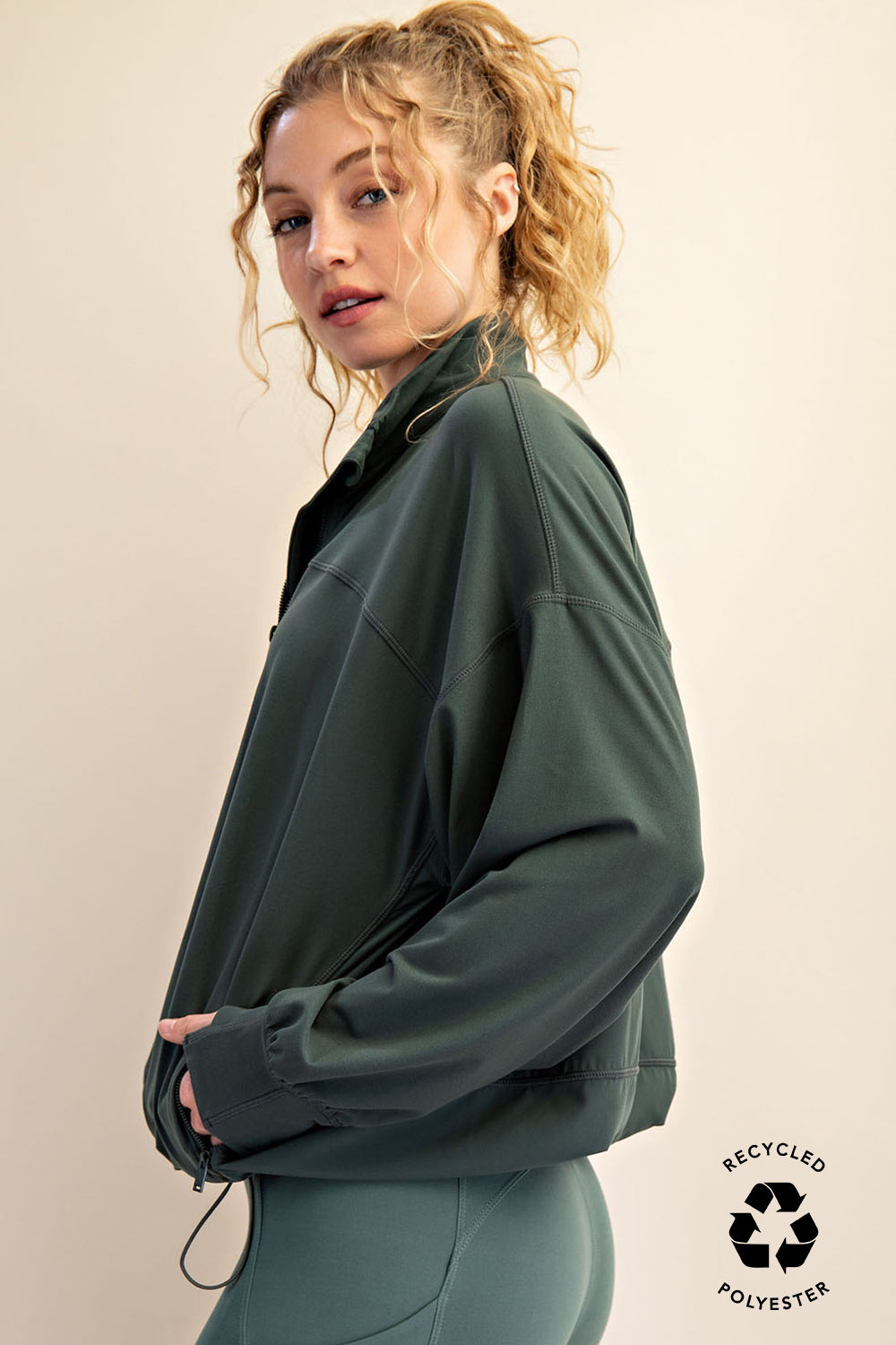 Recycled Butter Zip-Up Jacket - Dark Forest