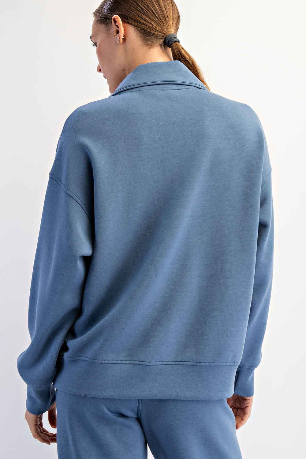 Modal Quarter Zip Mock Neck Pullover