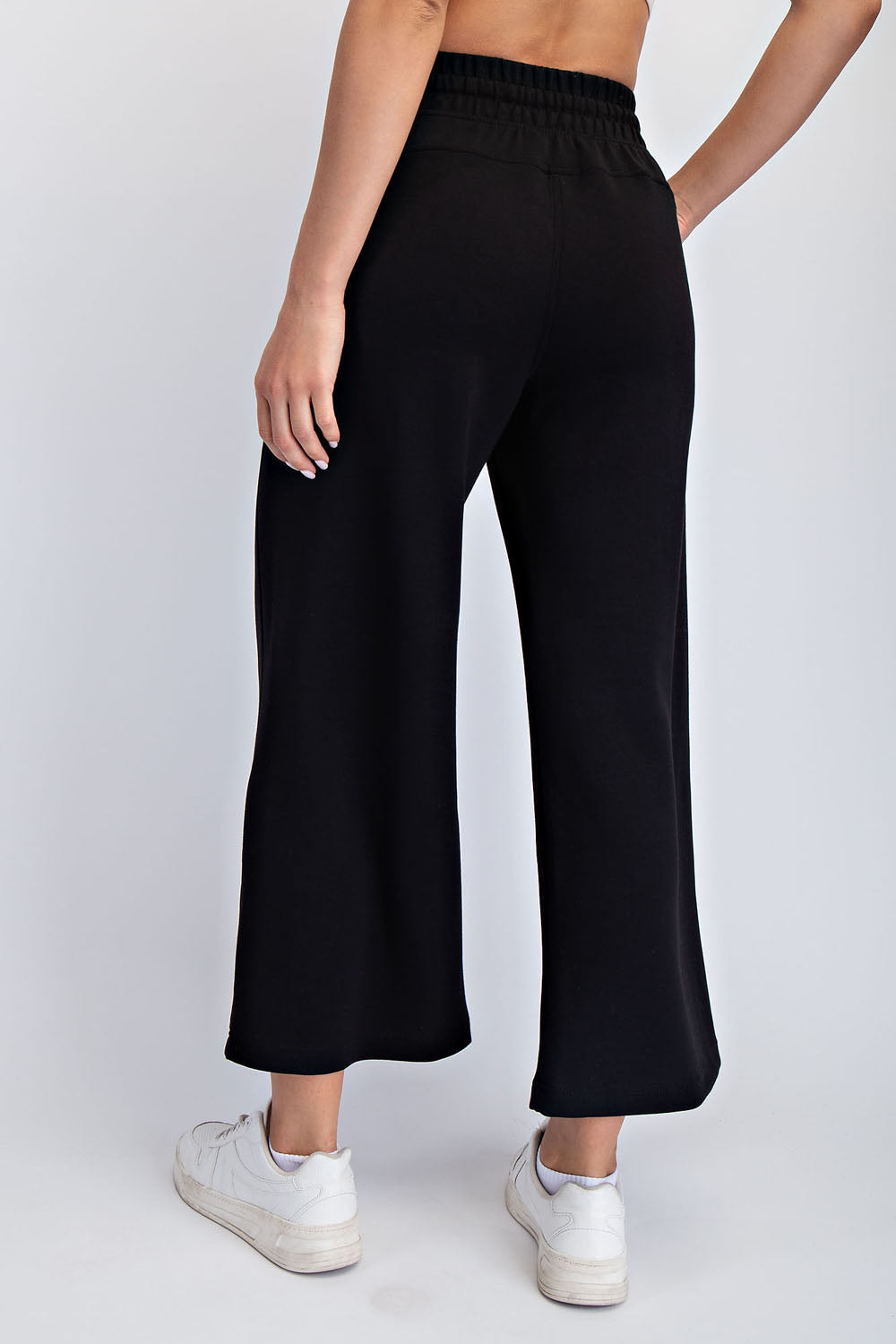 Modal Poly Cropped Wide Pant