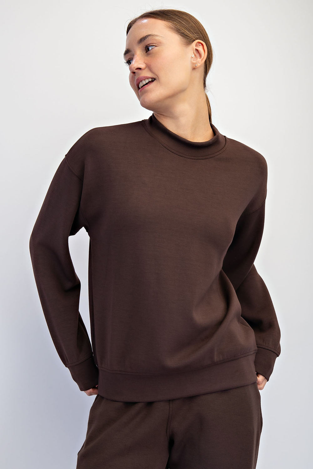 Modal Scuba Mock Neck Pullover