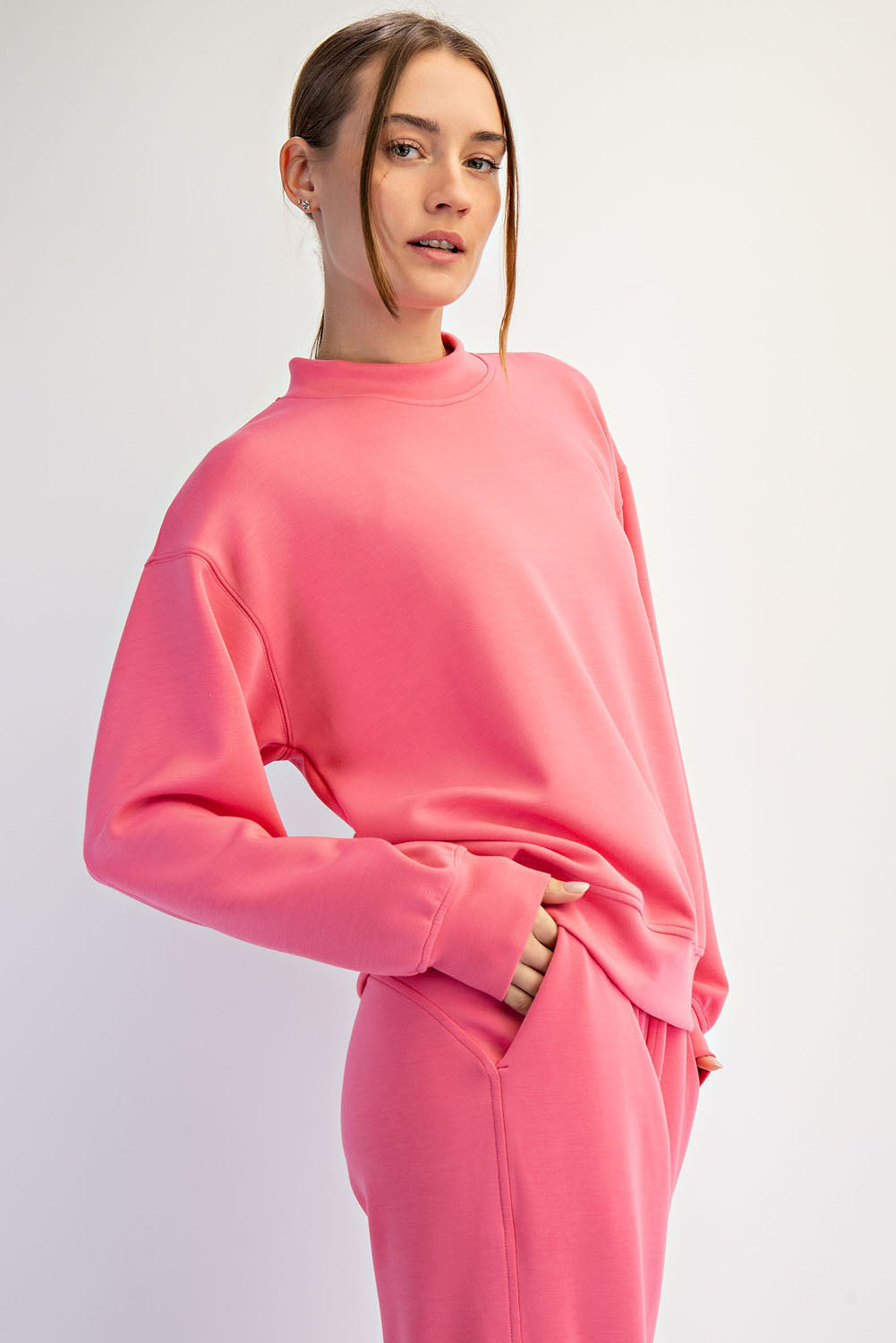 Modal Scuba Mock Neck Pullover