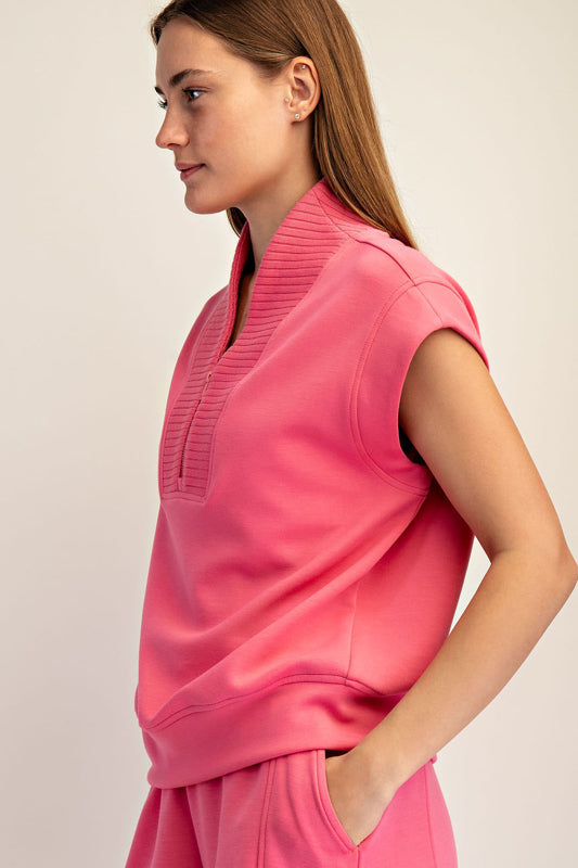 Modal Poly Rib 1/4 Zip Pullover
