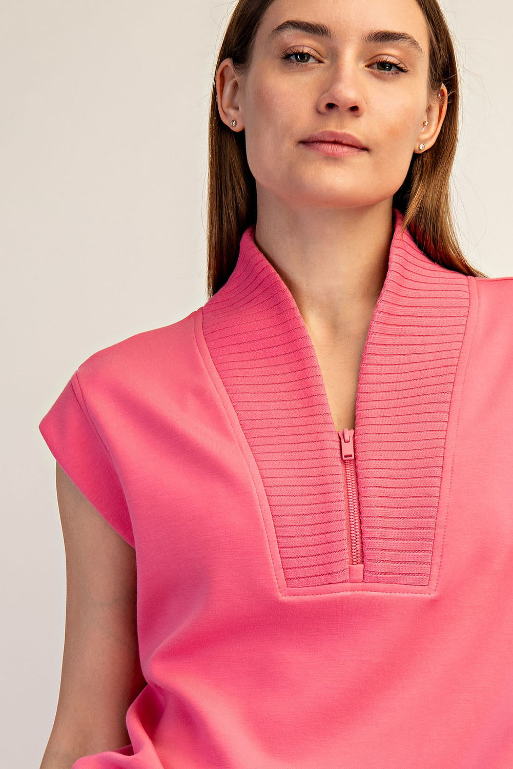 Modal Poly Rib 1/4 Zip Pullover