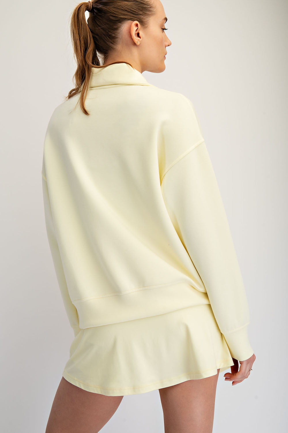 Modal Quarter Zip Mock Neck Pullover