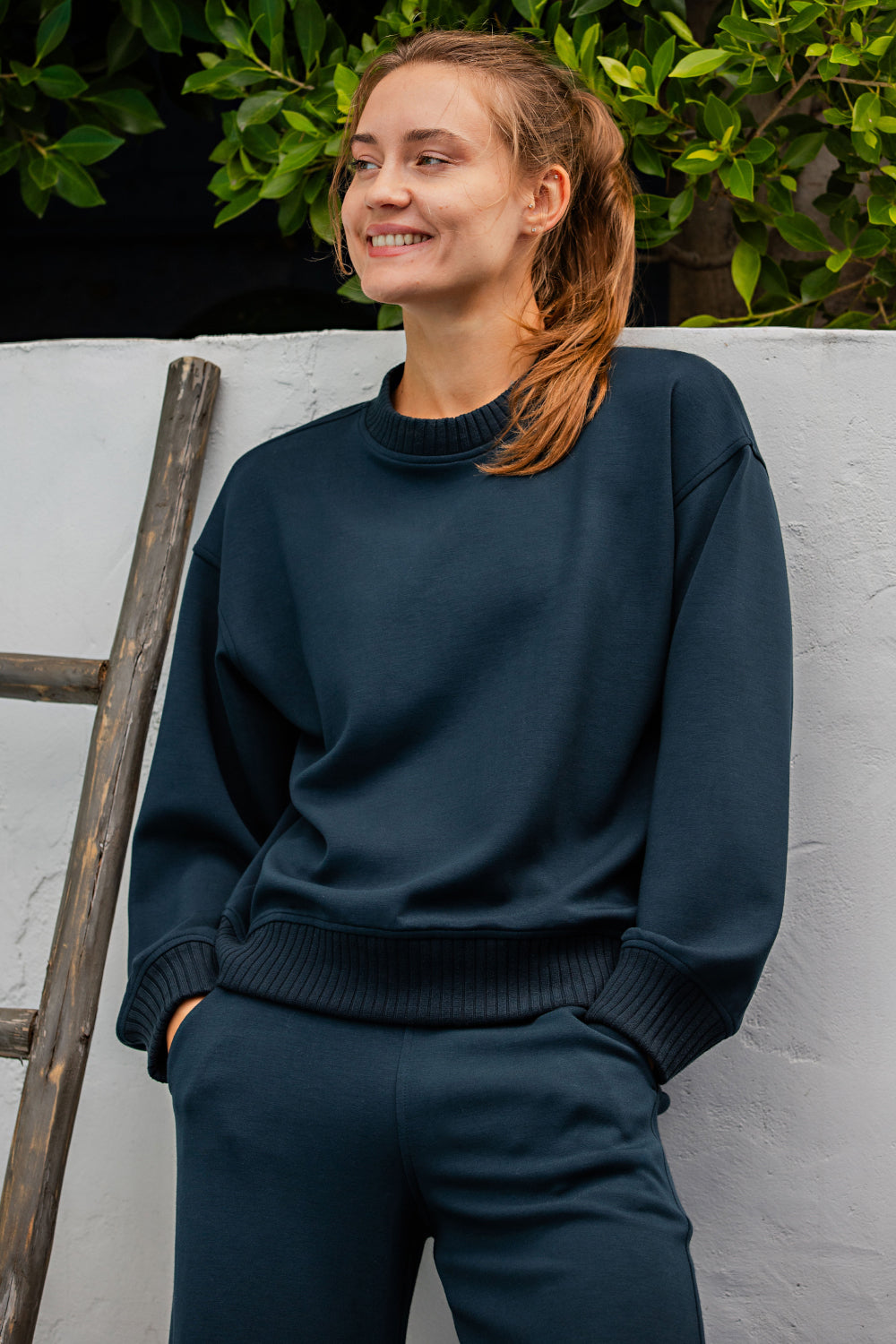 Modal Poly Basic Crew Neck