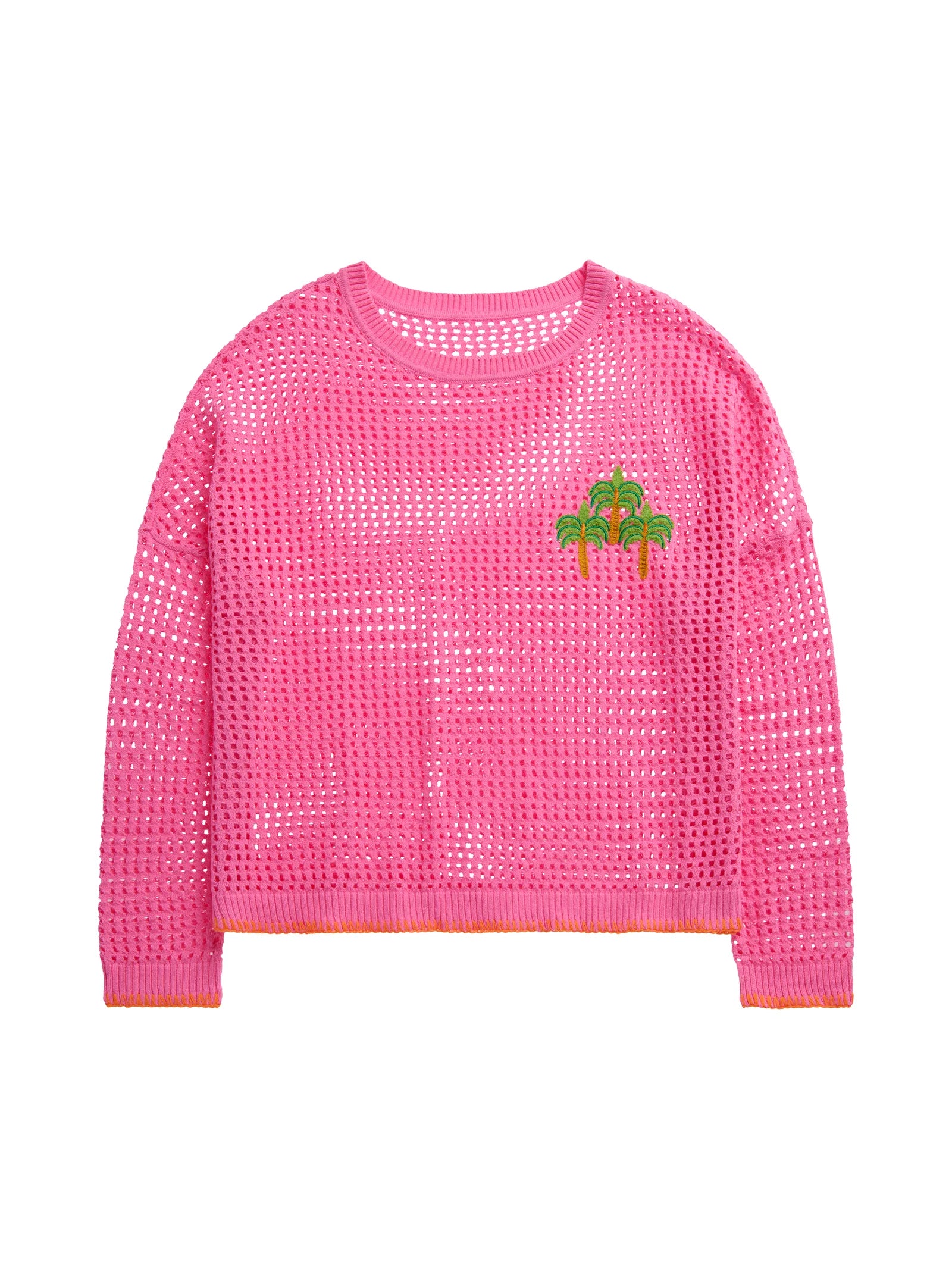 Palm Tree Mesh Sweater