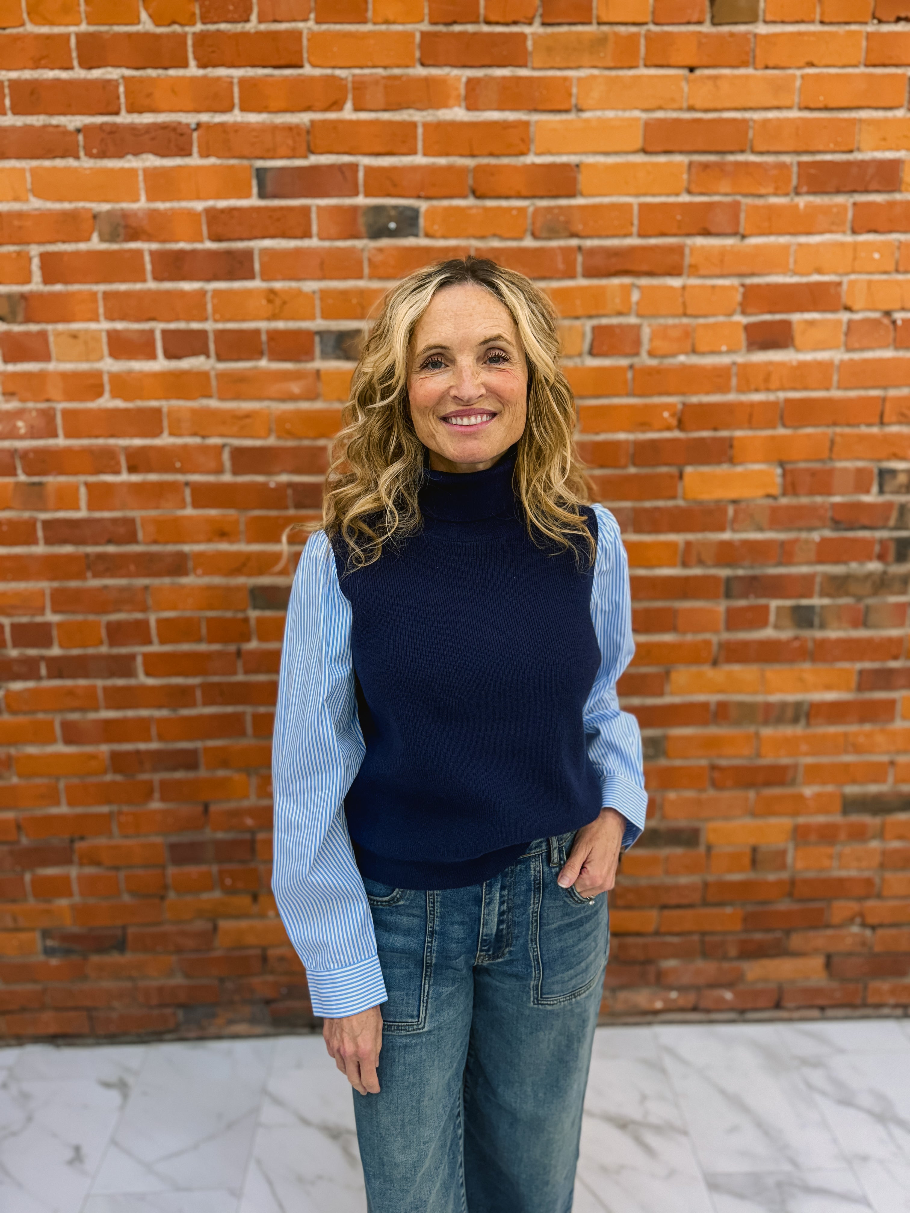 Stripe Sleeve Sweater Top