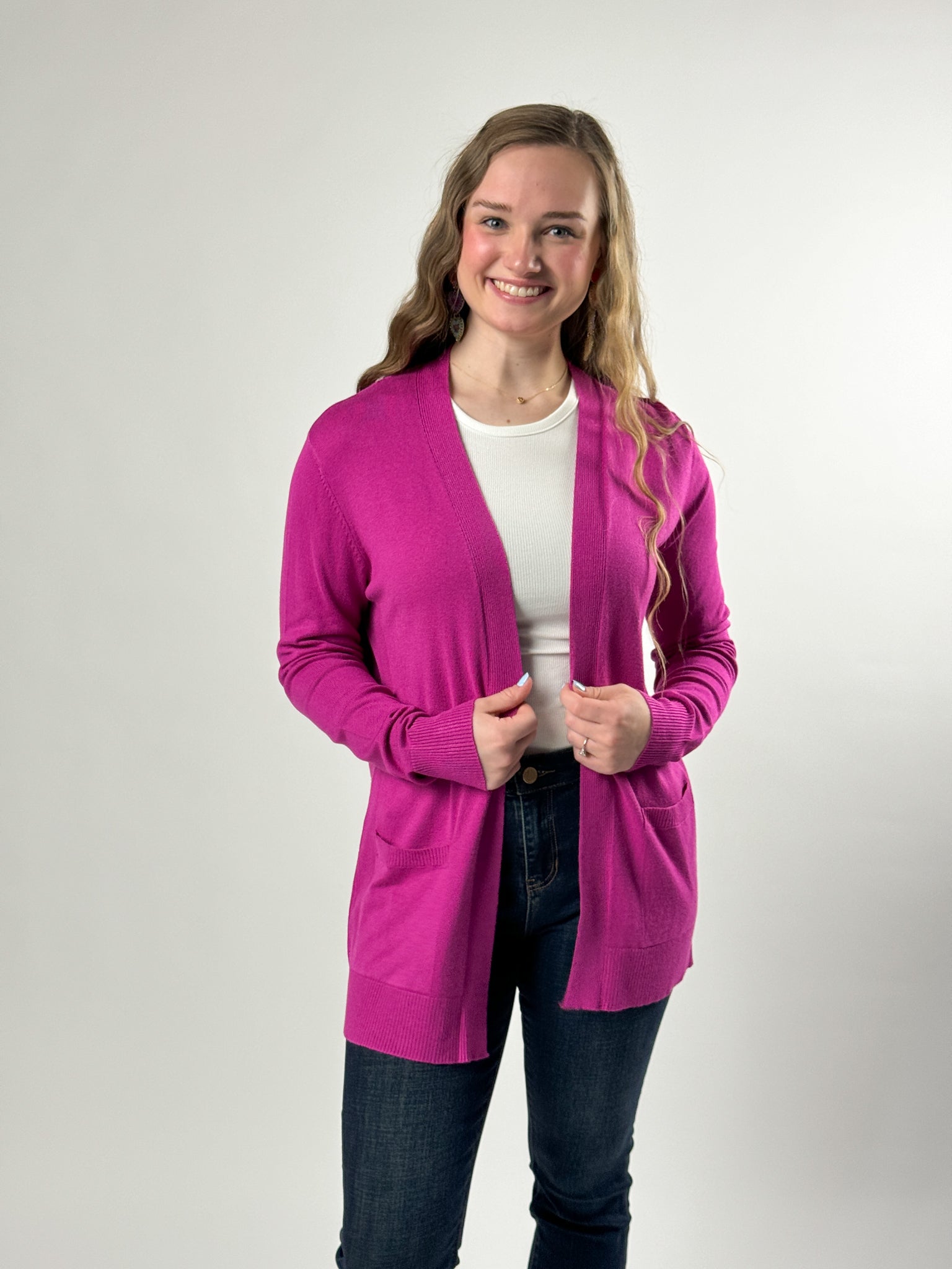 Open Front Cardigan - Orchid