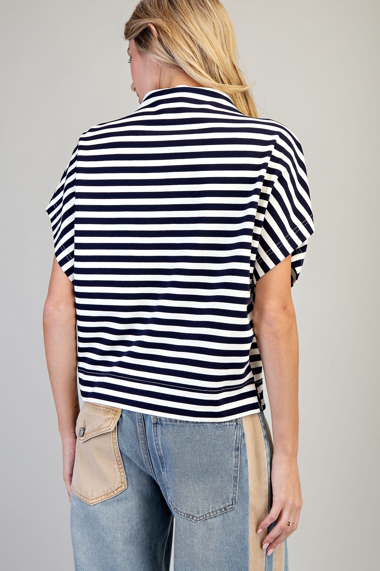Striped Loose Fit Short Sleeve Top