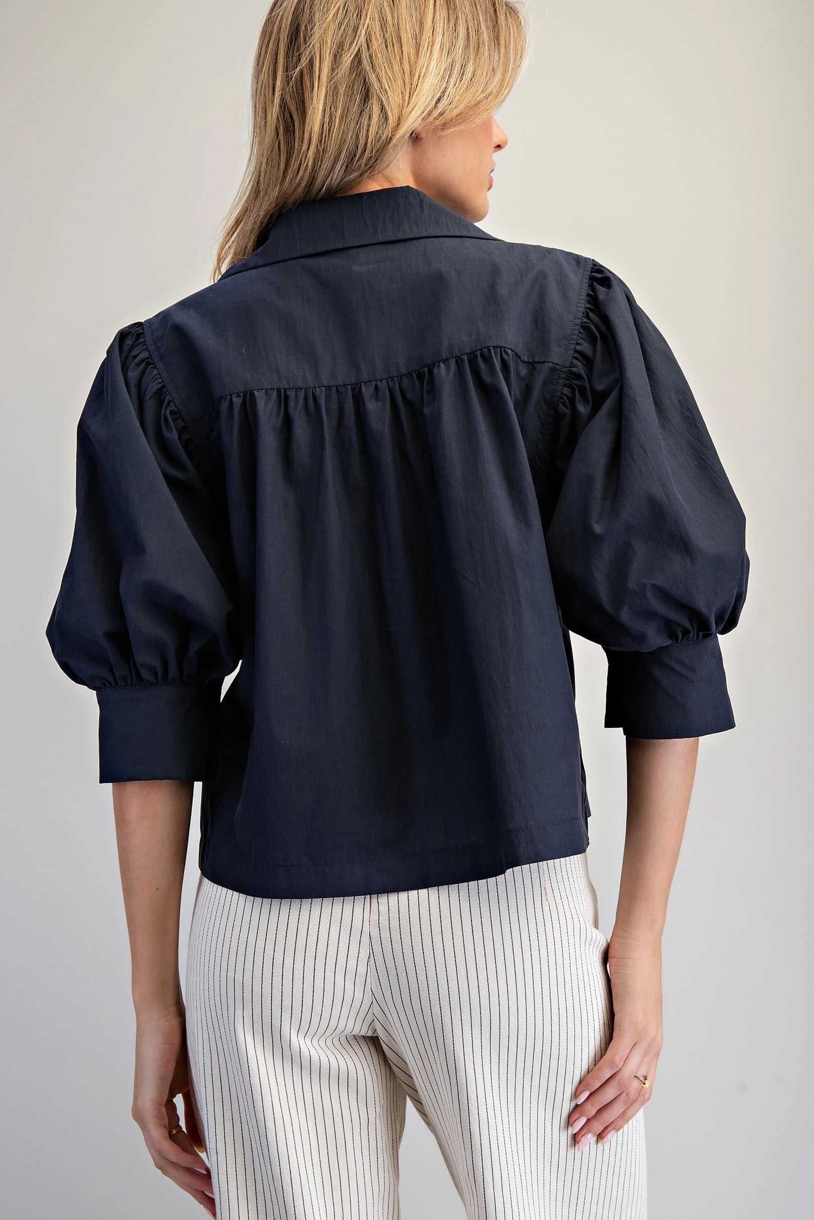 Puff Sleeve Button Down Shirt