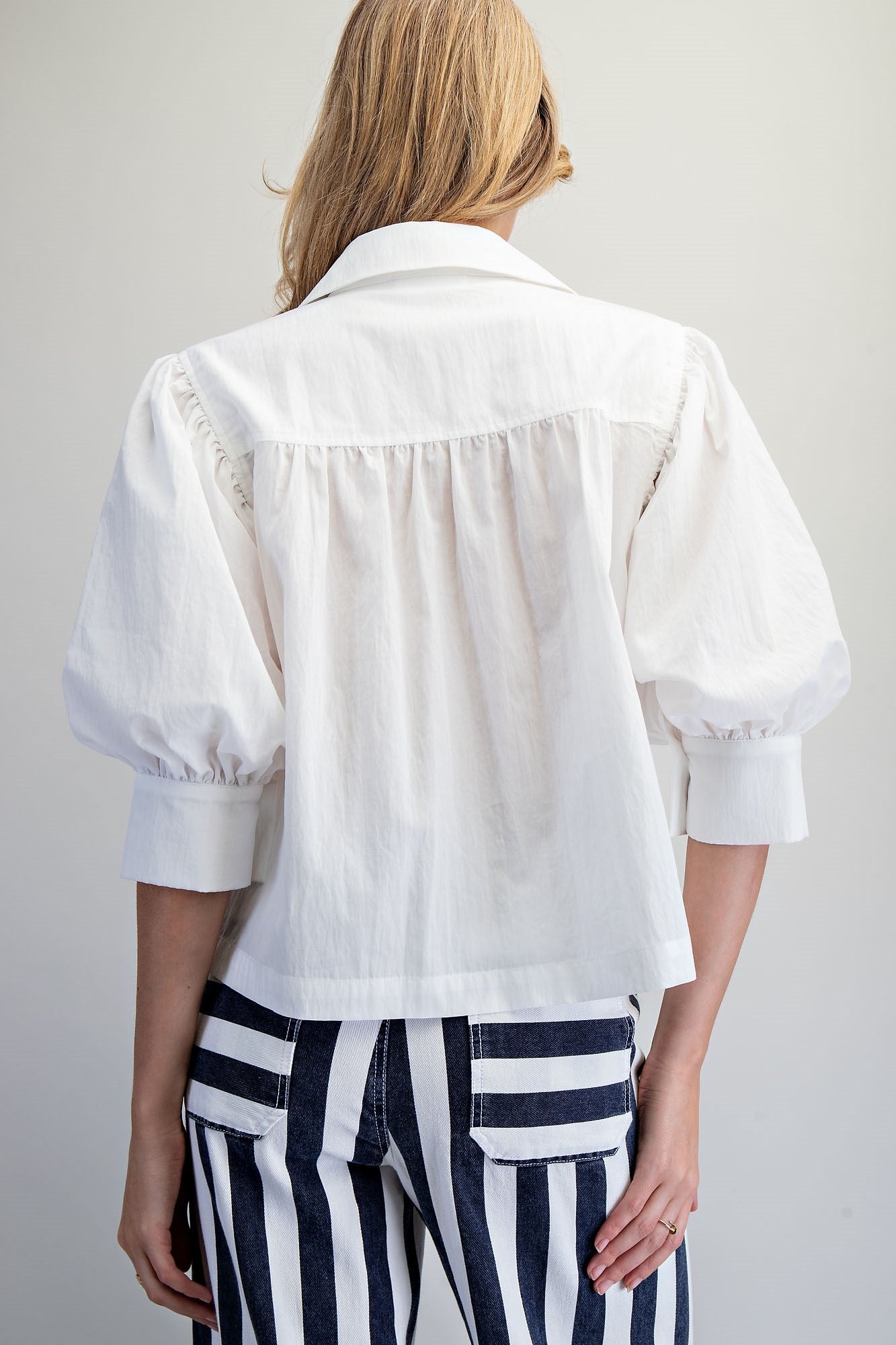 Puff Sleeve Button Down Shirt