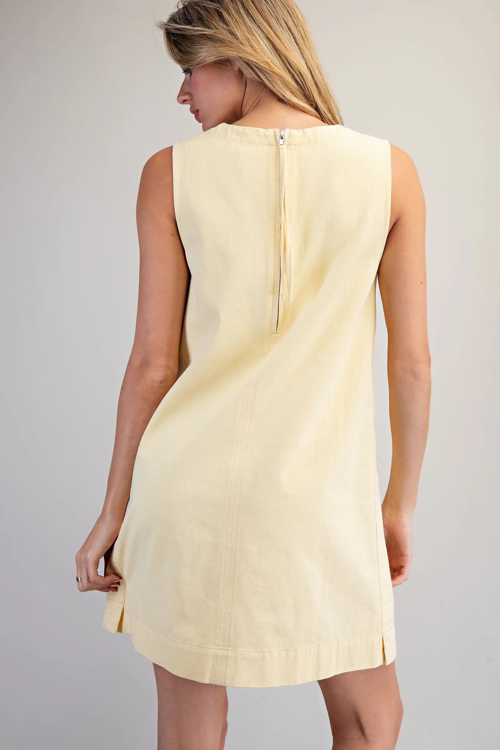 Sleeveless Back Zip Mini Dress