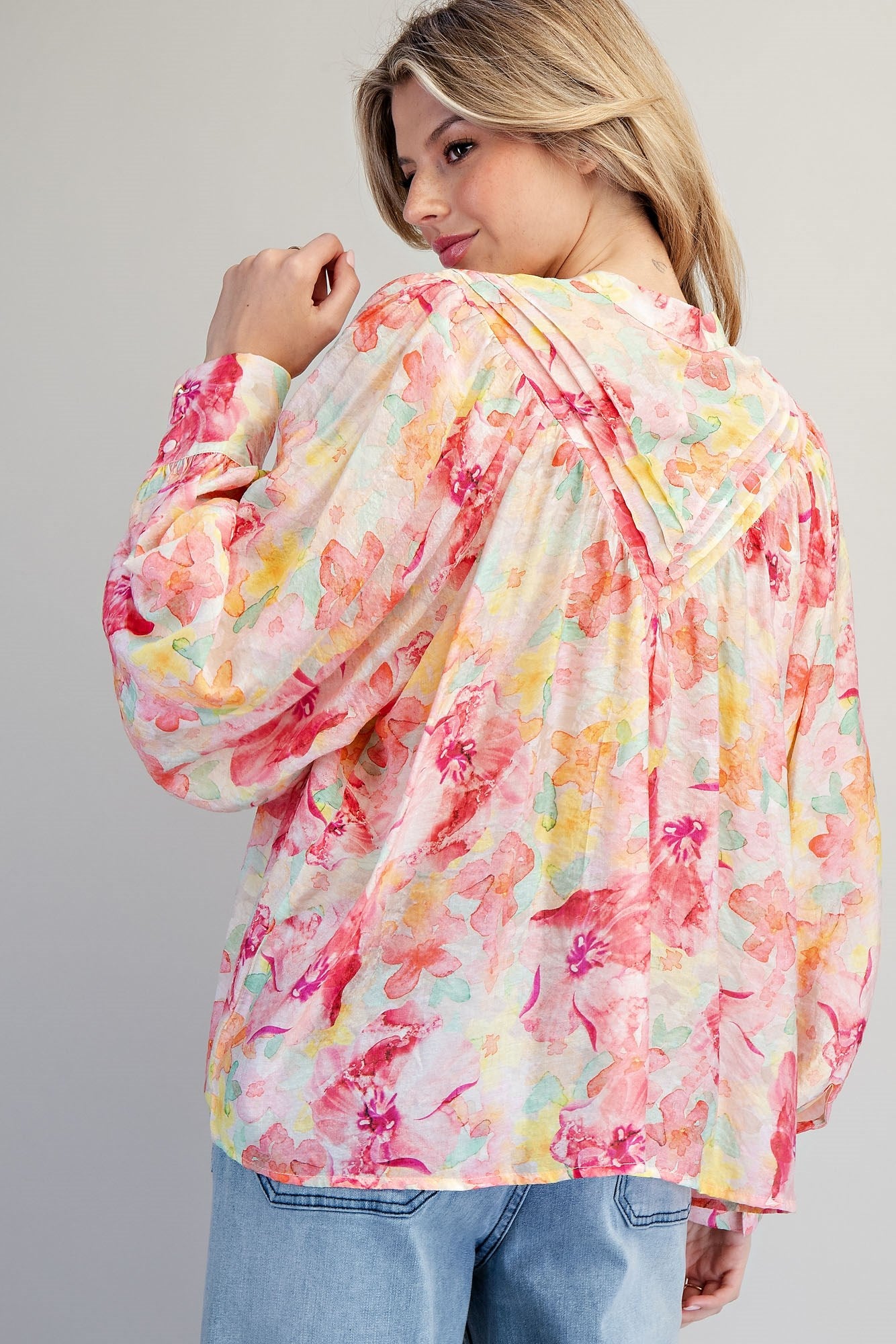 Floral Printed Button Down Blouse