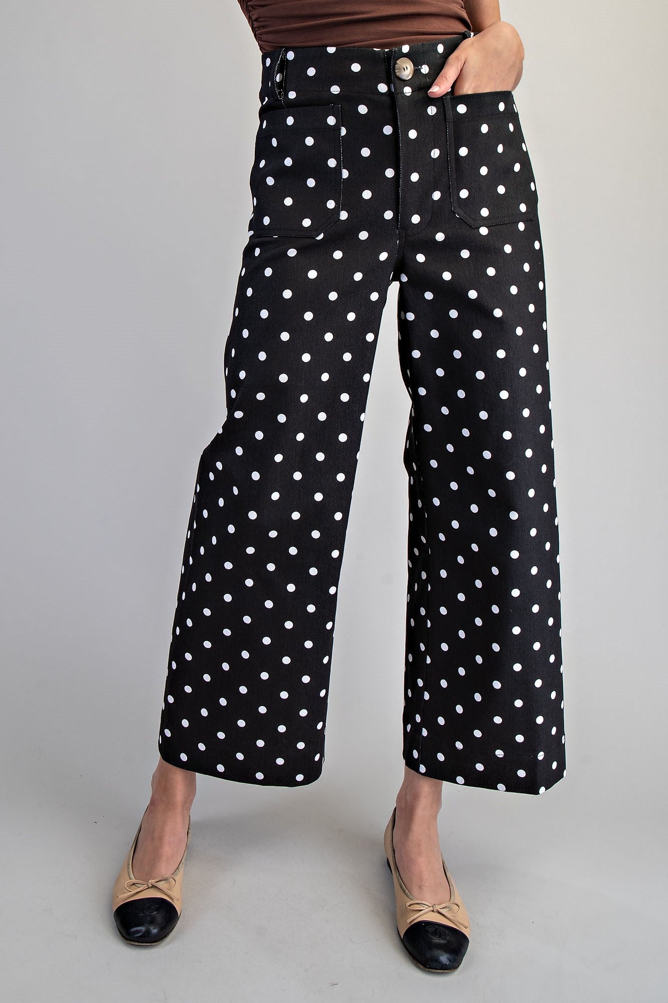 Polka Dot Straight Leg Pant