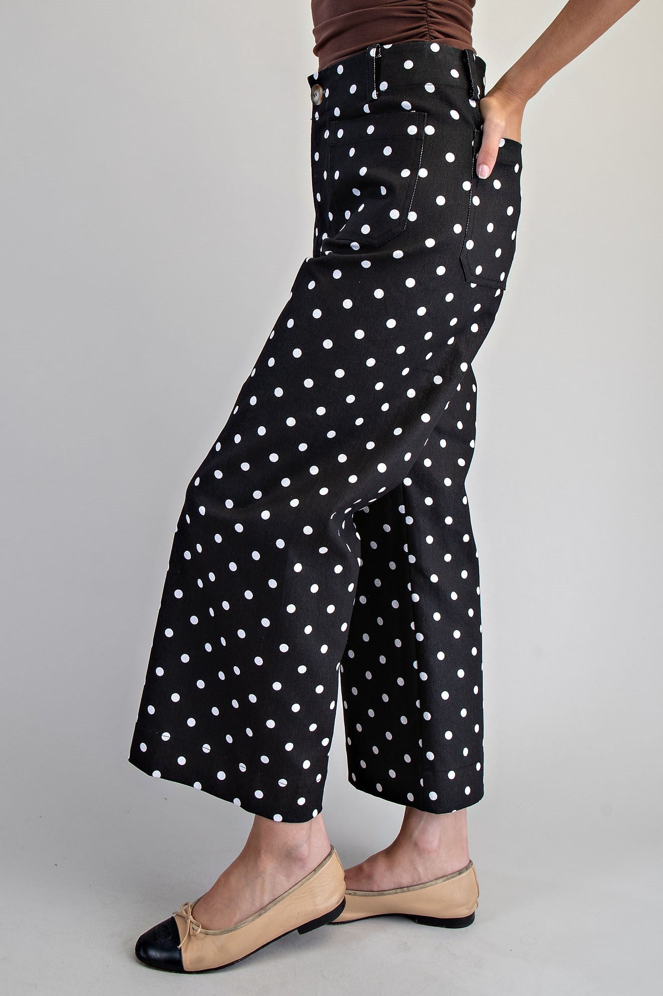 Polka Dot Straight Leg Pant