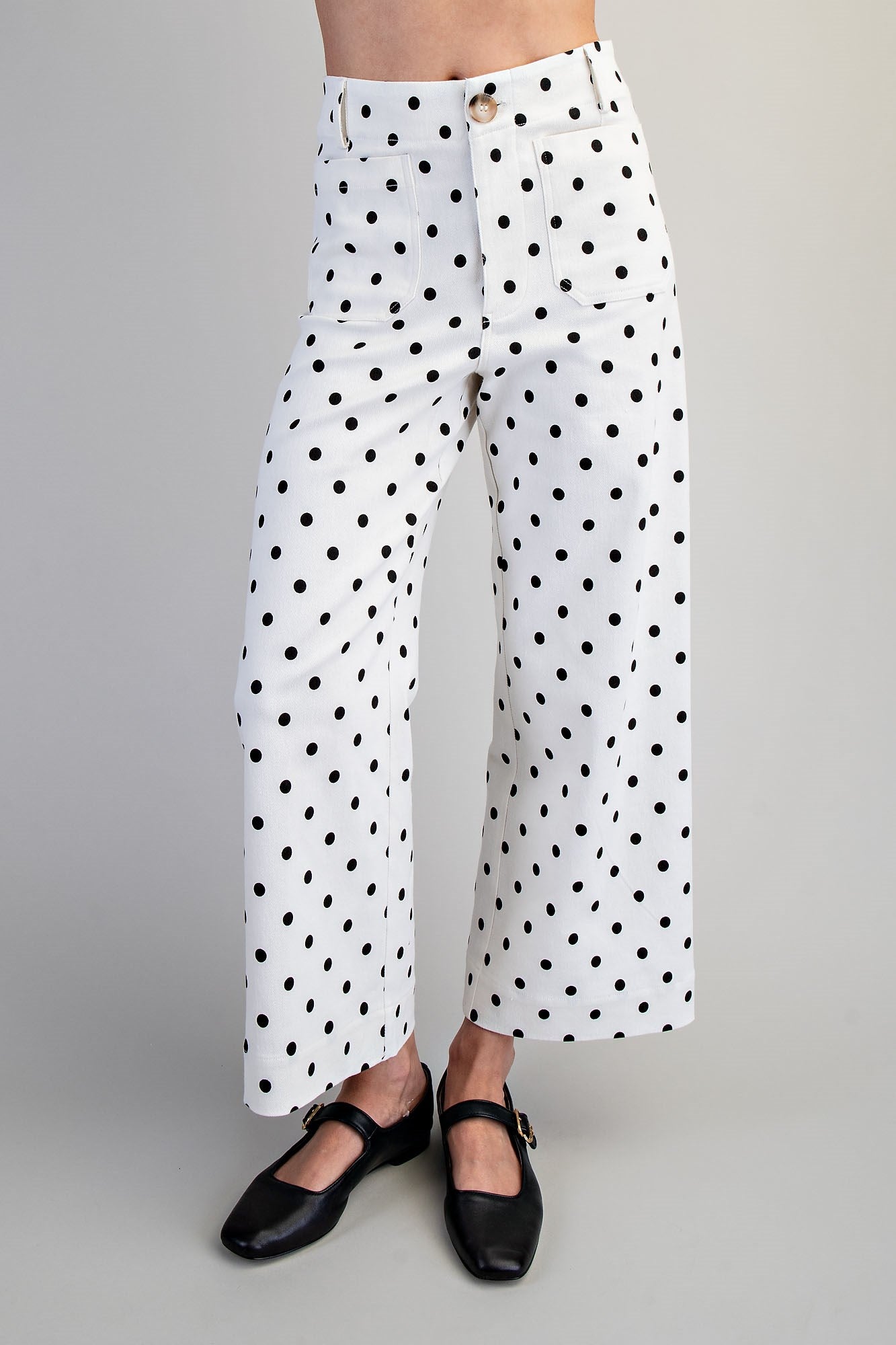 Polka Dot Straight Leg Pant