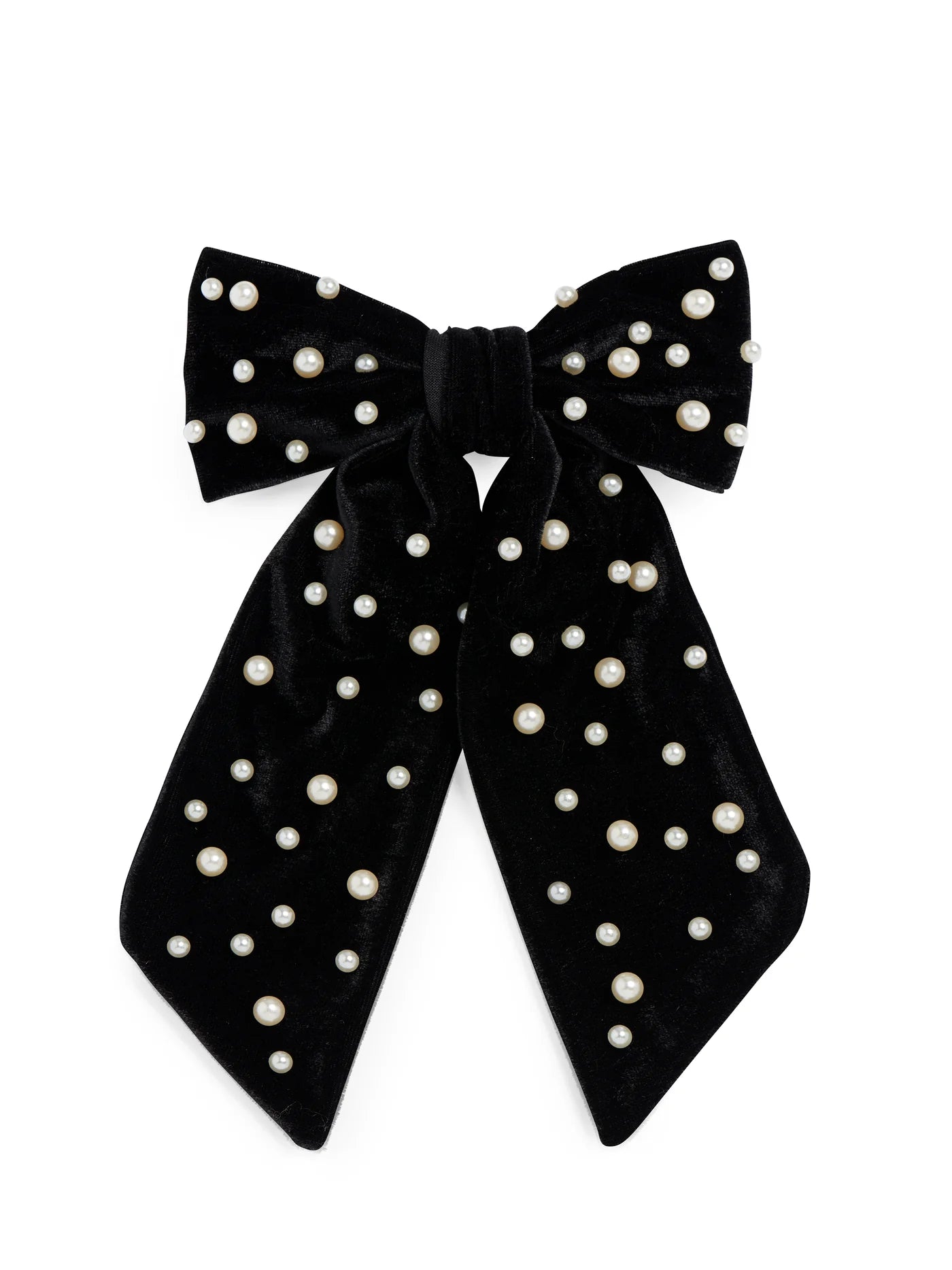 Velvet and Pearls Bow Clip