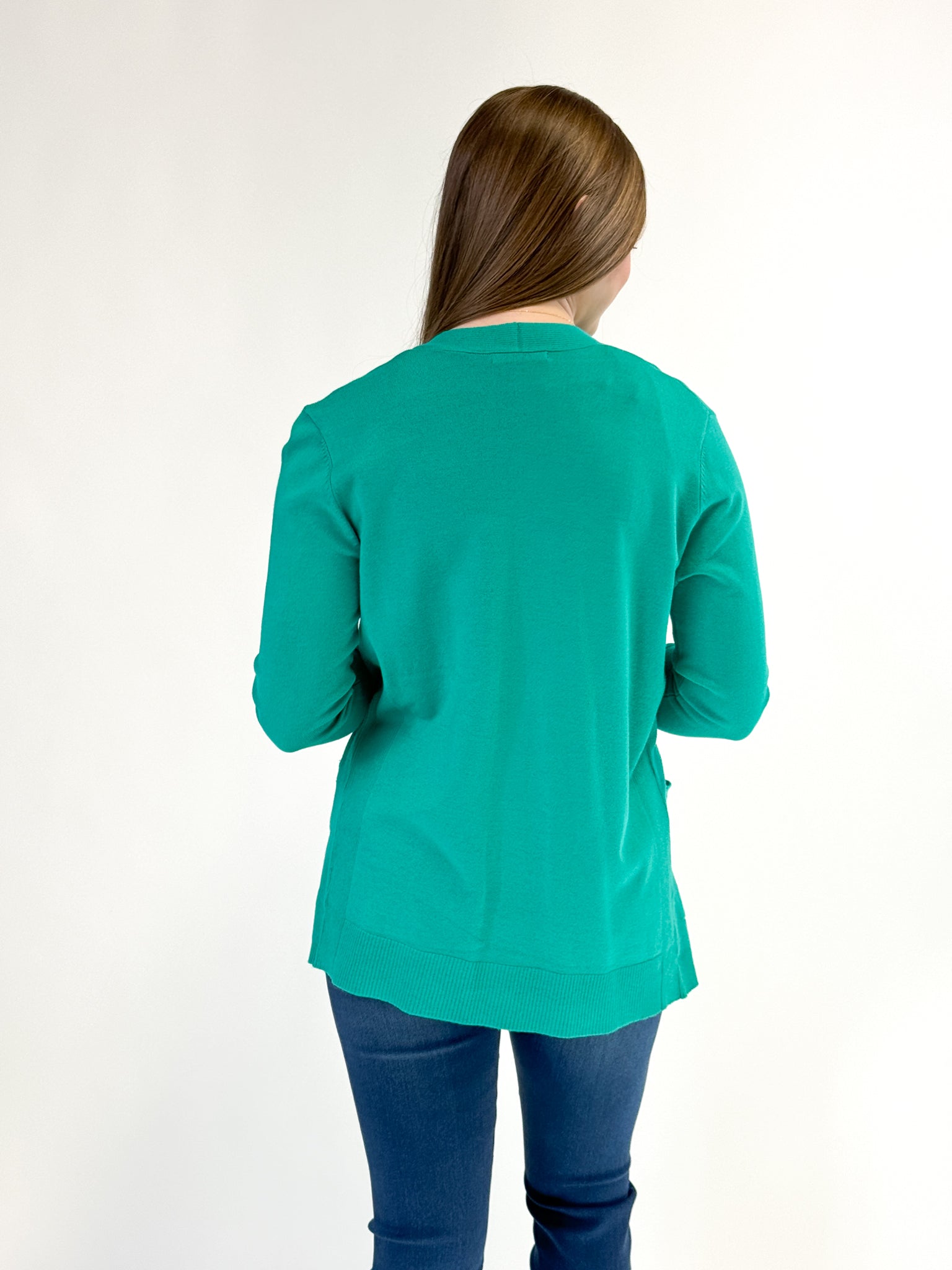 Open Front Cardigan - Kelly Green