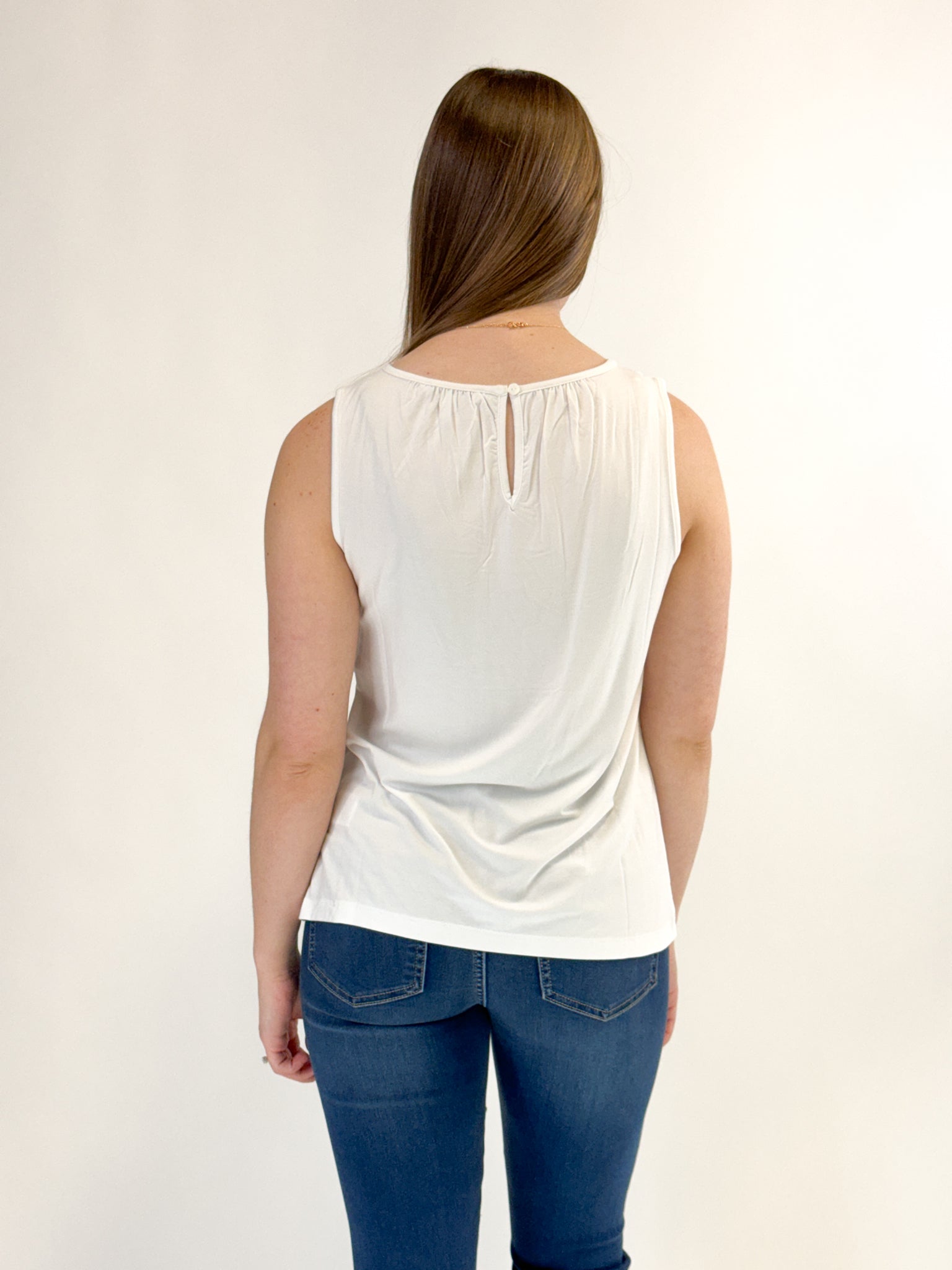 Liverpool A-Line Sleeveless Top - White