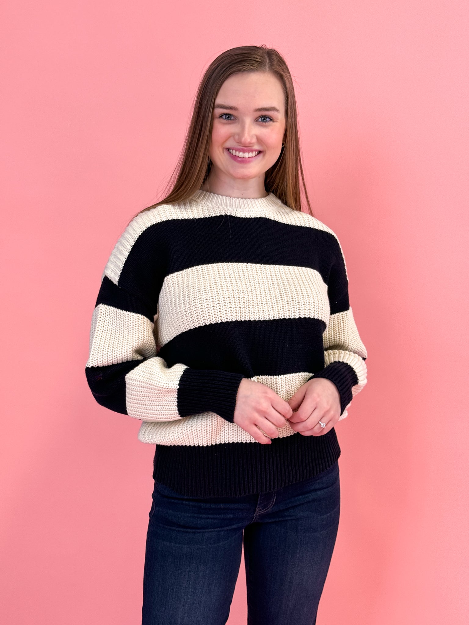Z Supply Fresca Stripe Sweater- Black