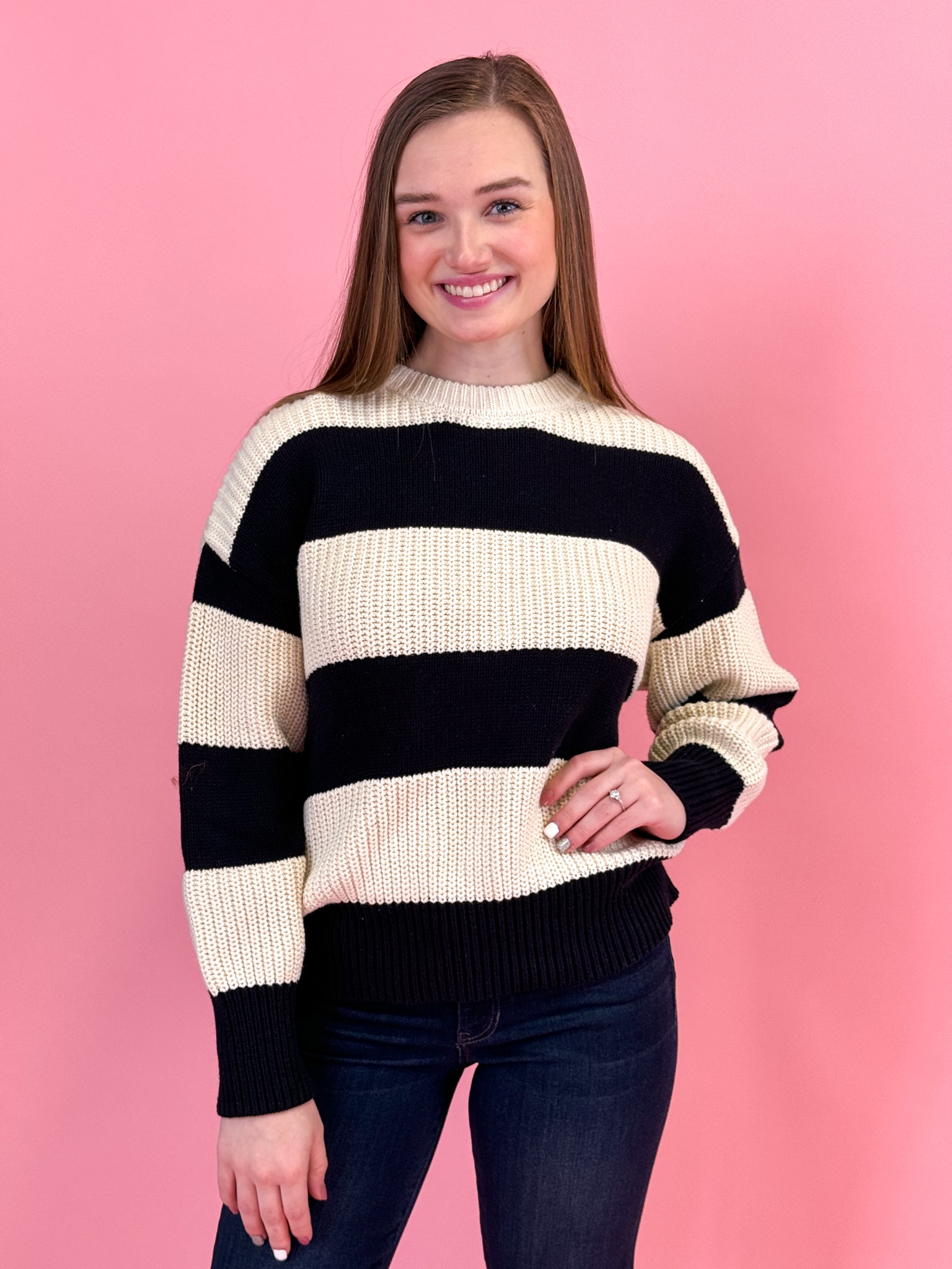 Z Supply Fresca Stripe Sweater- Black