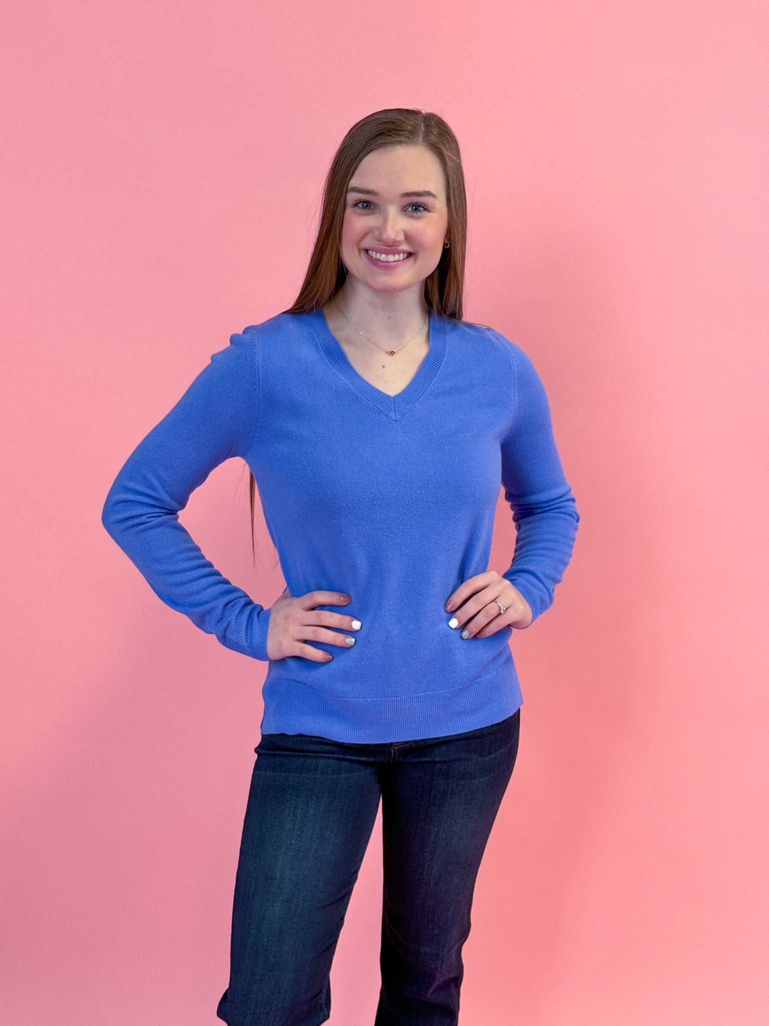 Cobalt V-Neck Sweater