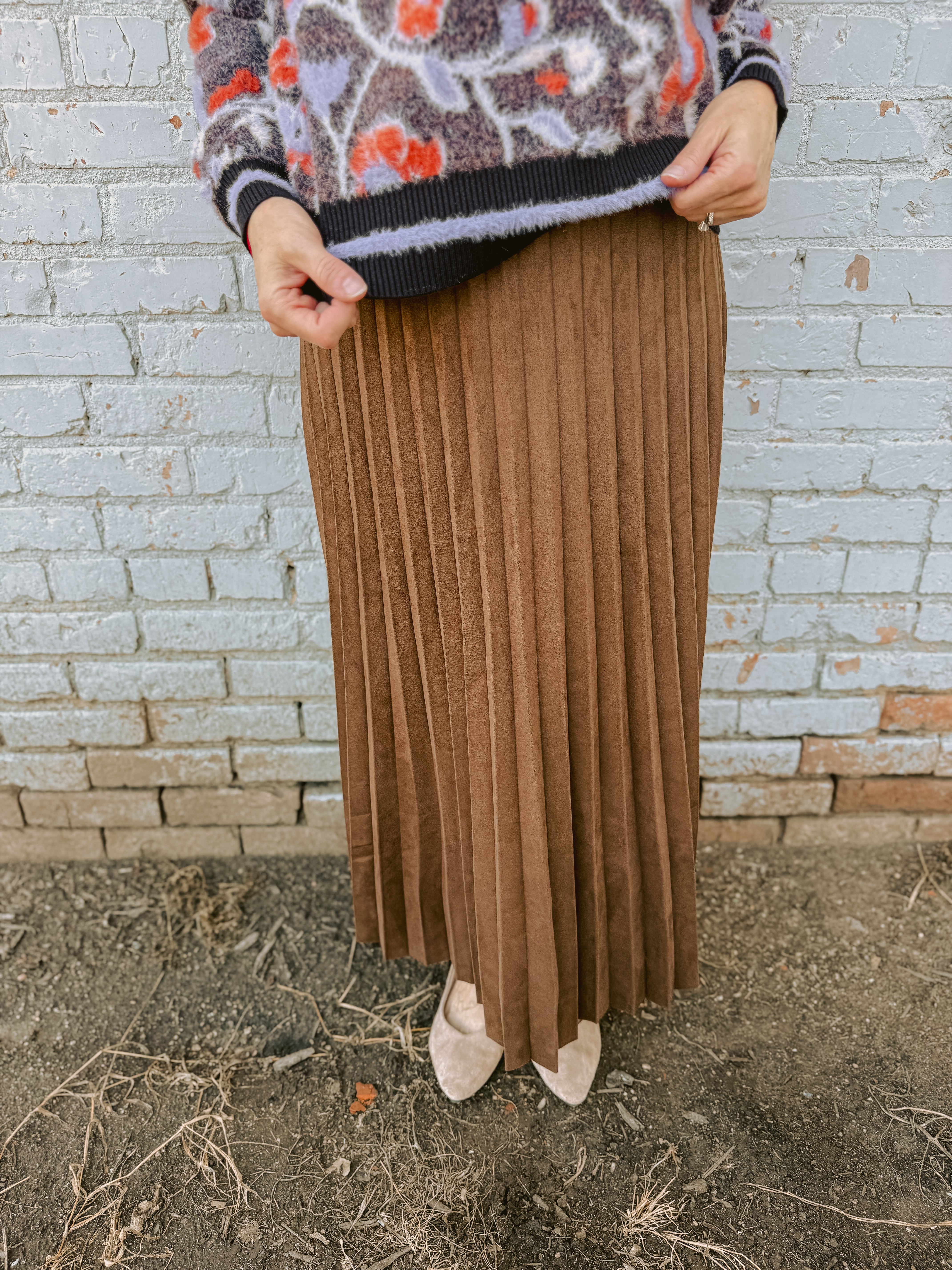 Tribal Pull On Pleated Skirt