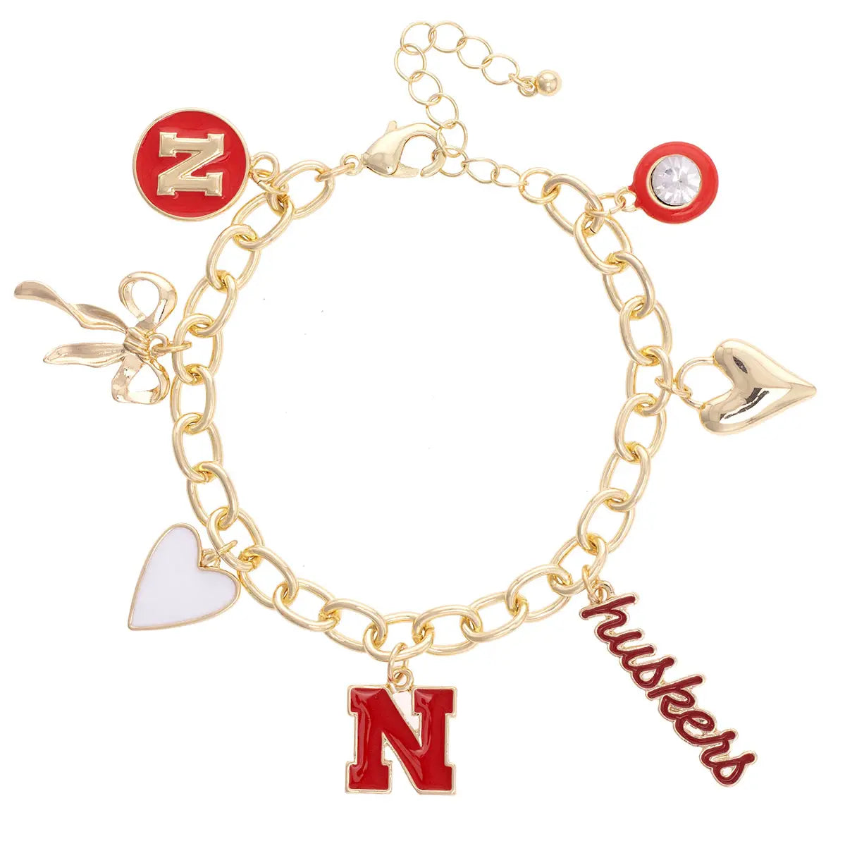 Nebraska Huskers Charm Bracelet