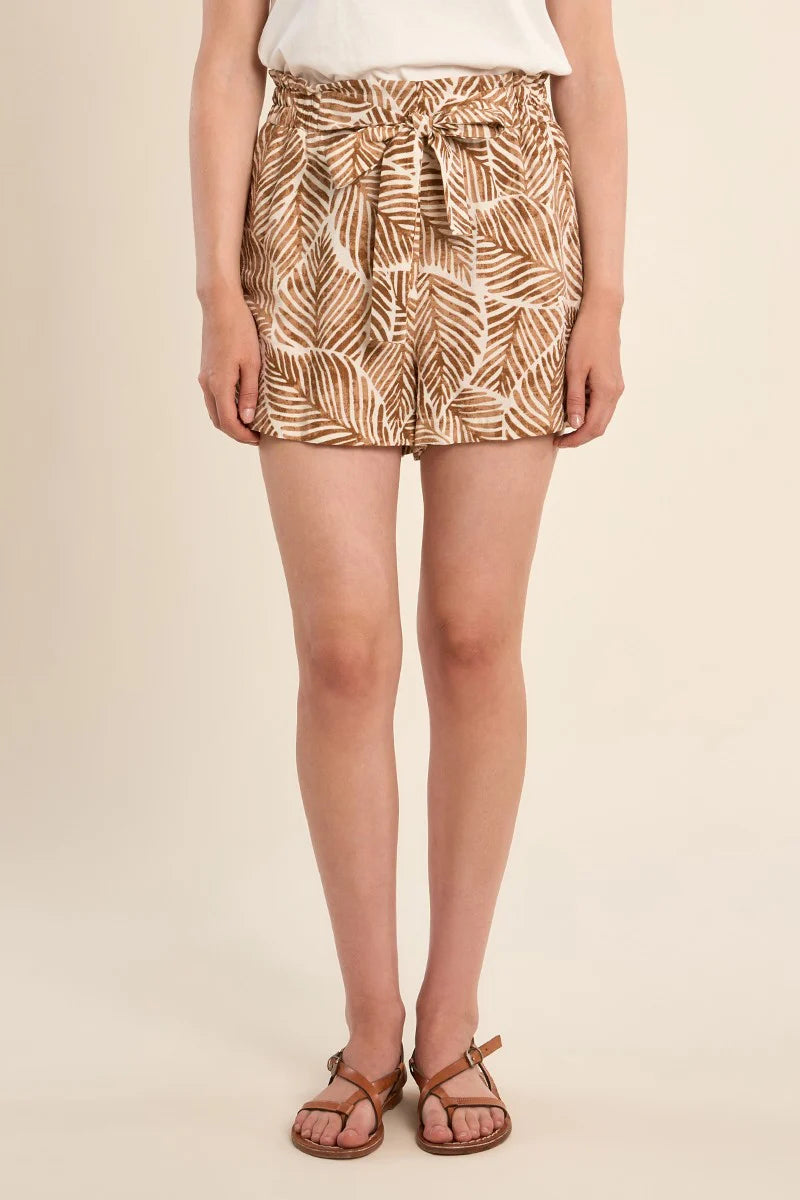 Elastic Waistband Shorts W/ Tie & Pockets