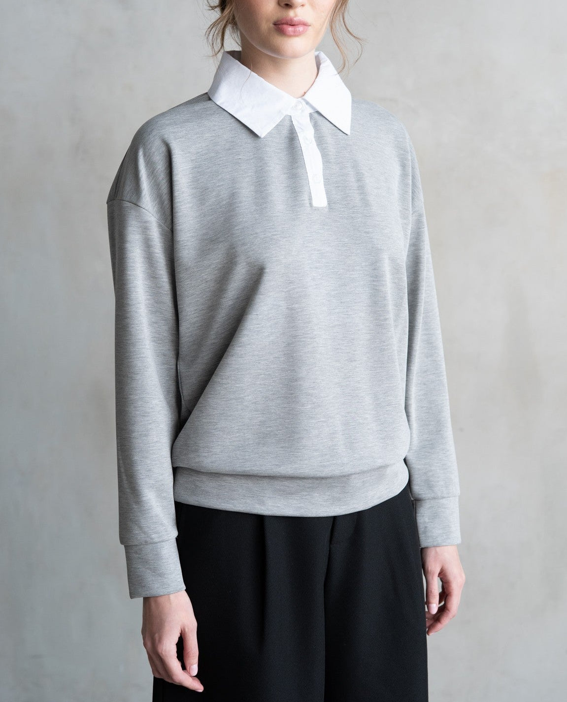 Casual Long Sleeve Polo Sweatshirt
