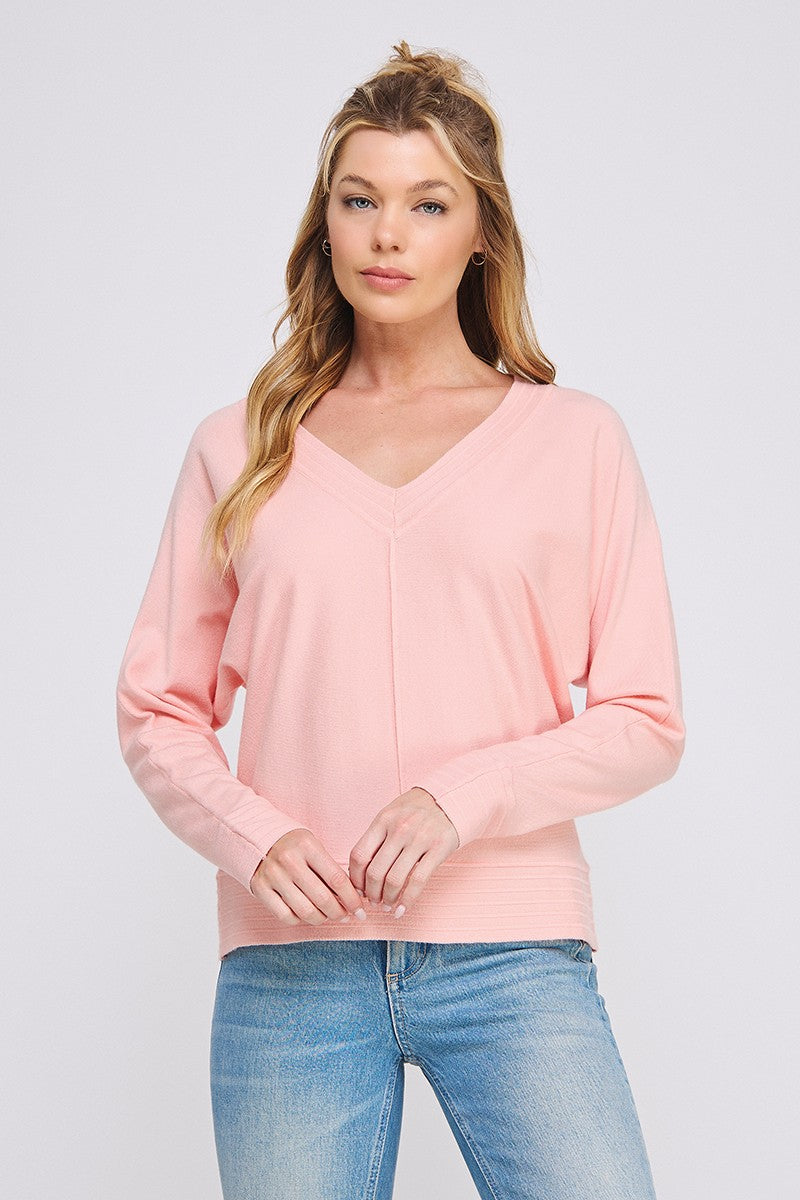 V-Neck Pullover w/ Center Seam