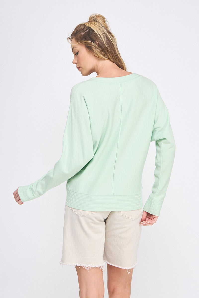 V-Neck Pullover w/ Center Seam