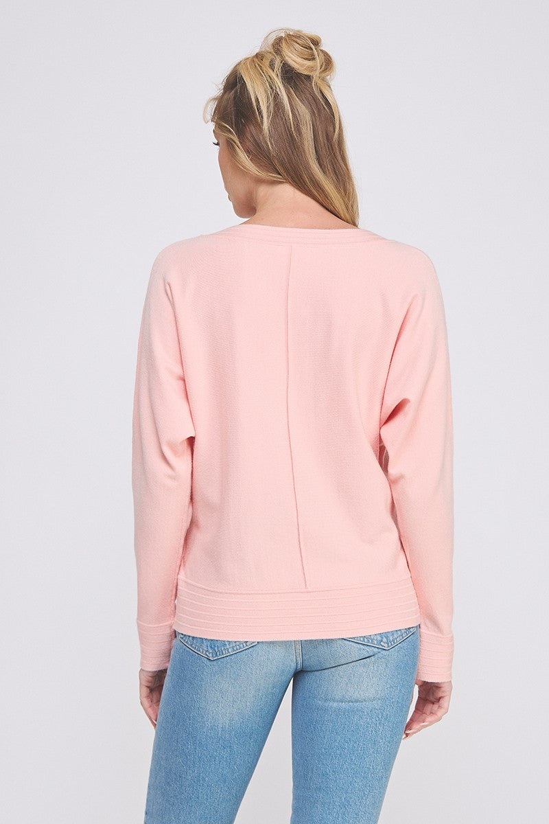 V-Neck Pullover w/ Center Seam