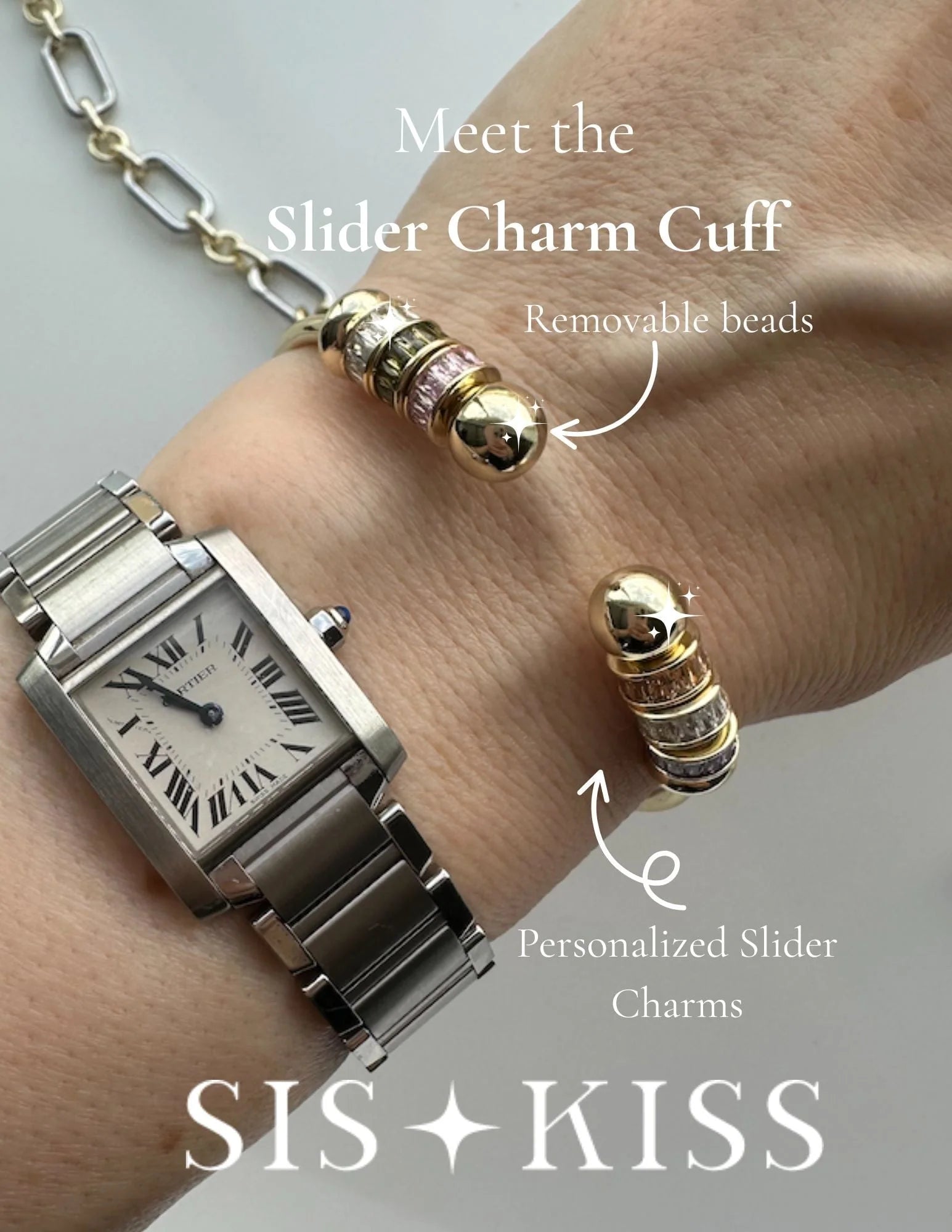 Sis Kiss Slider Birthstone Charms