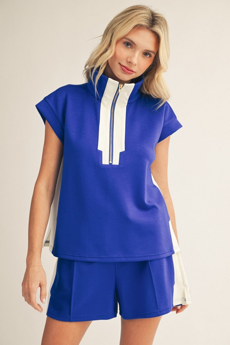 Drop Shoulder Front Zip Set