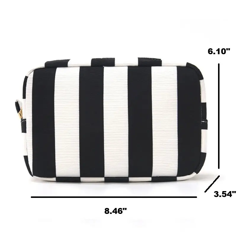 Striped Cosmetic Zip Pouch