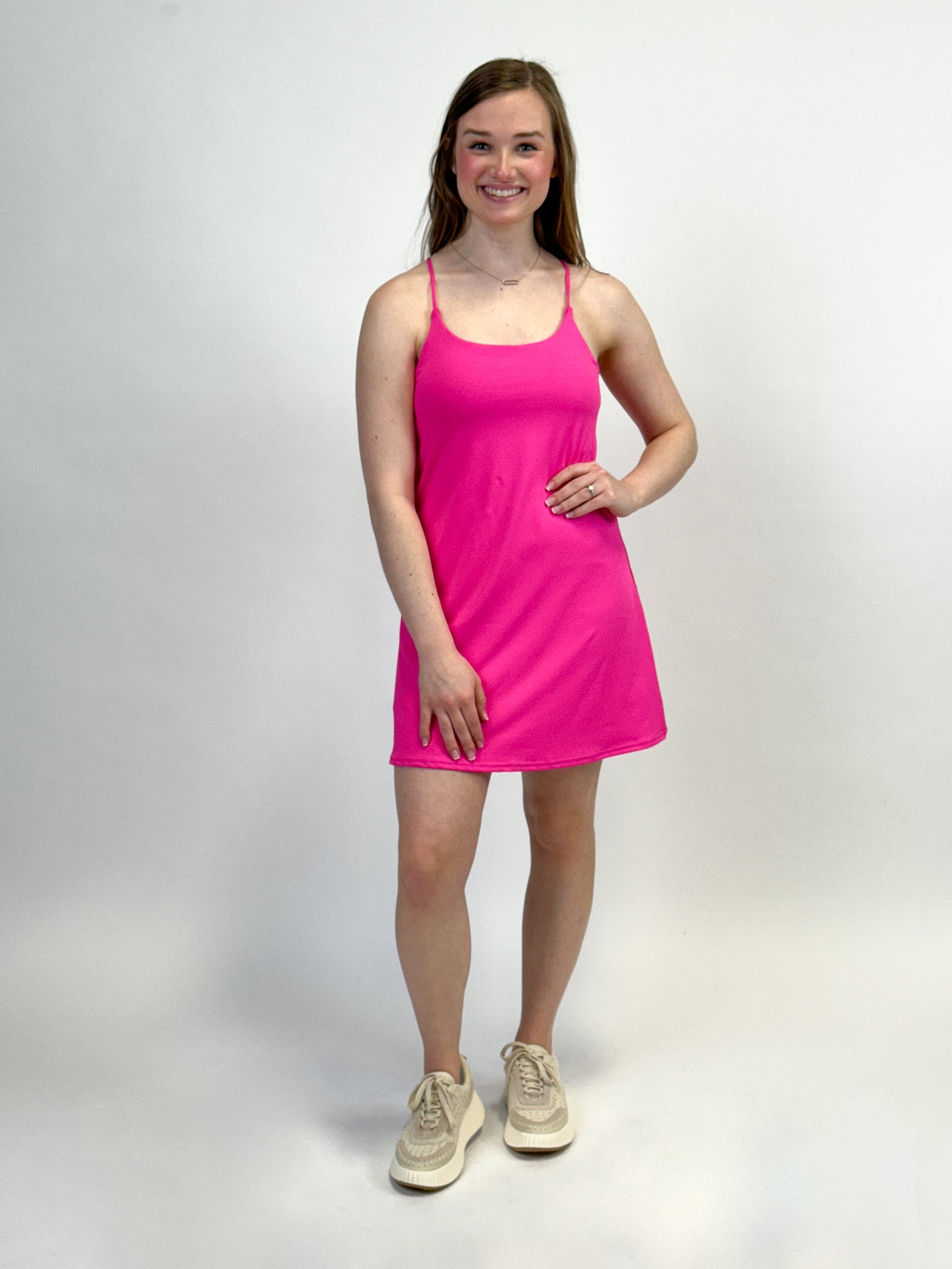 Athletic Dress w/ Built In Shorts - Pink