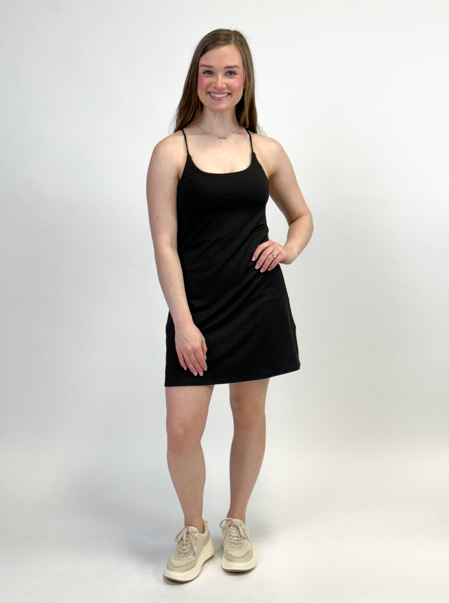 Athletic Dress w/ Built In Shorts - Black