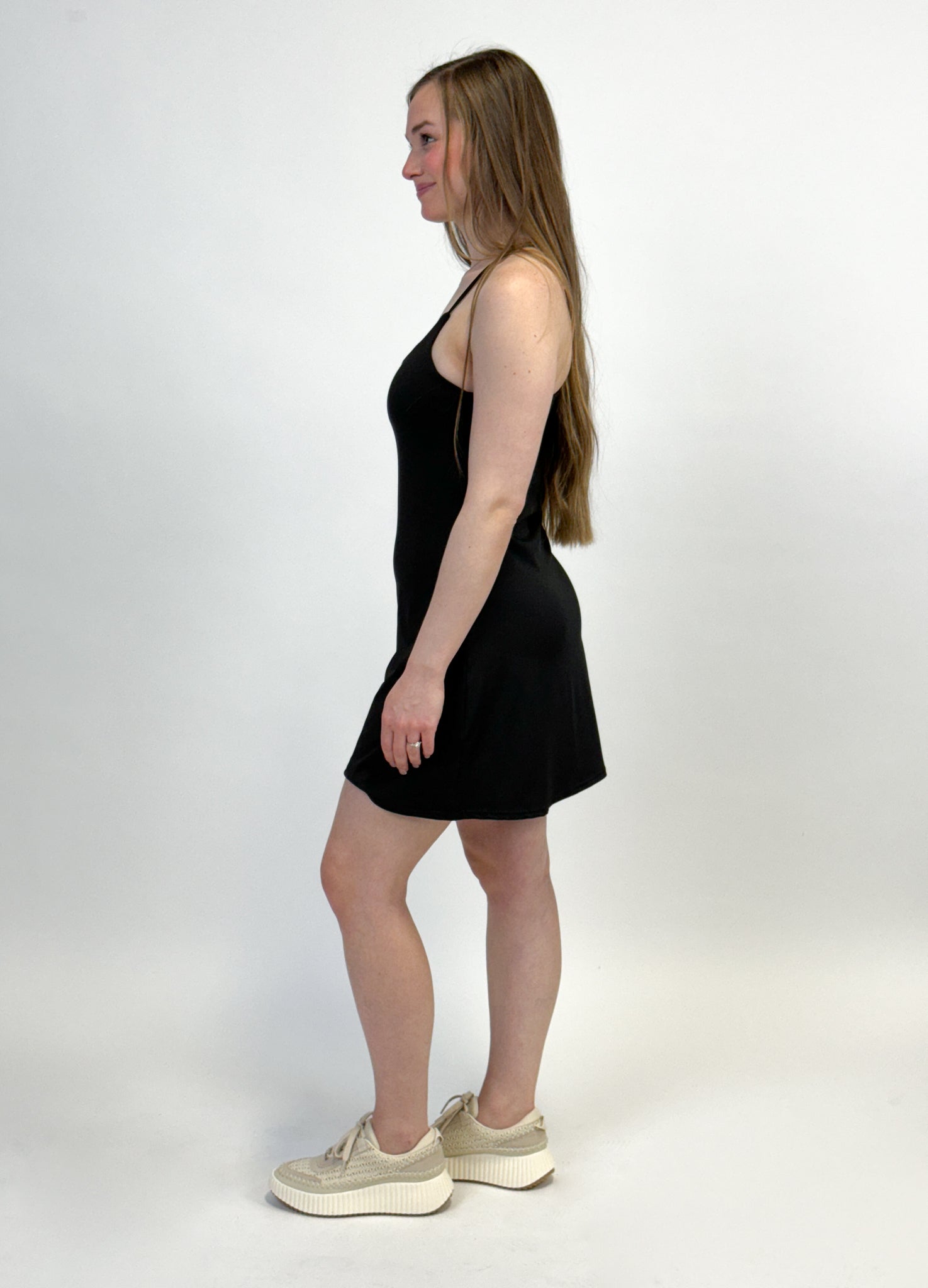 Athletic Dress w/ Built In Shorts - Black