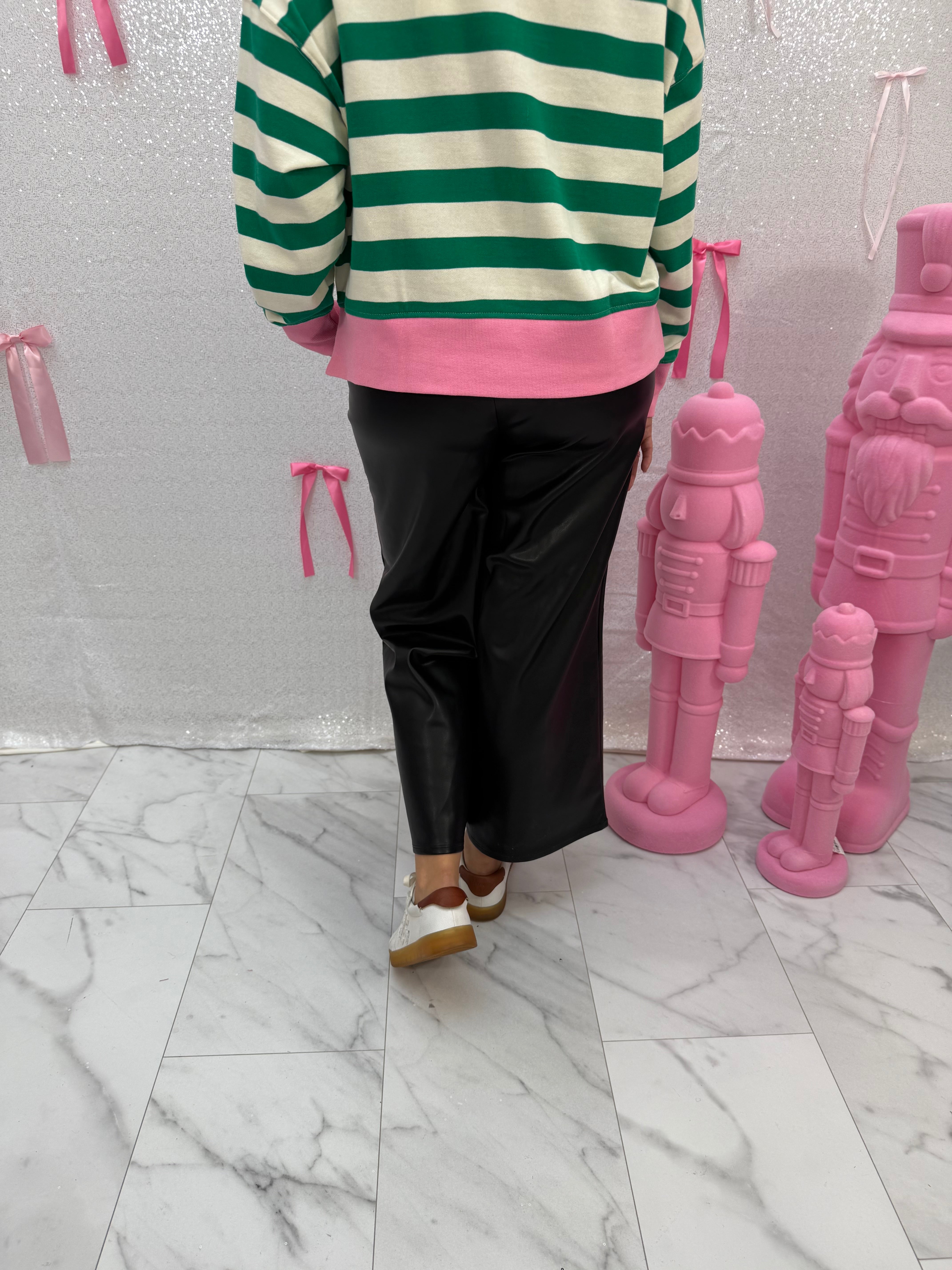 Pleather Wide Leg Pants