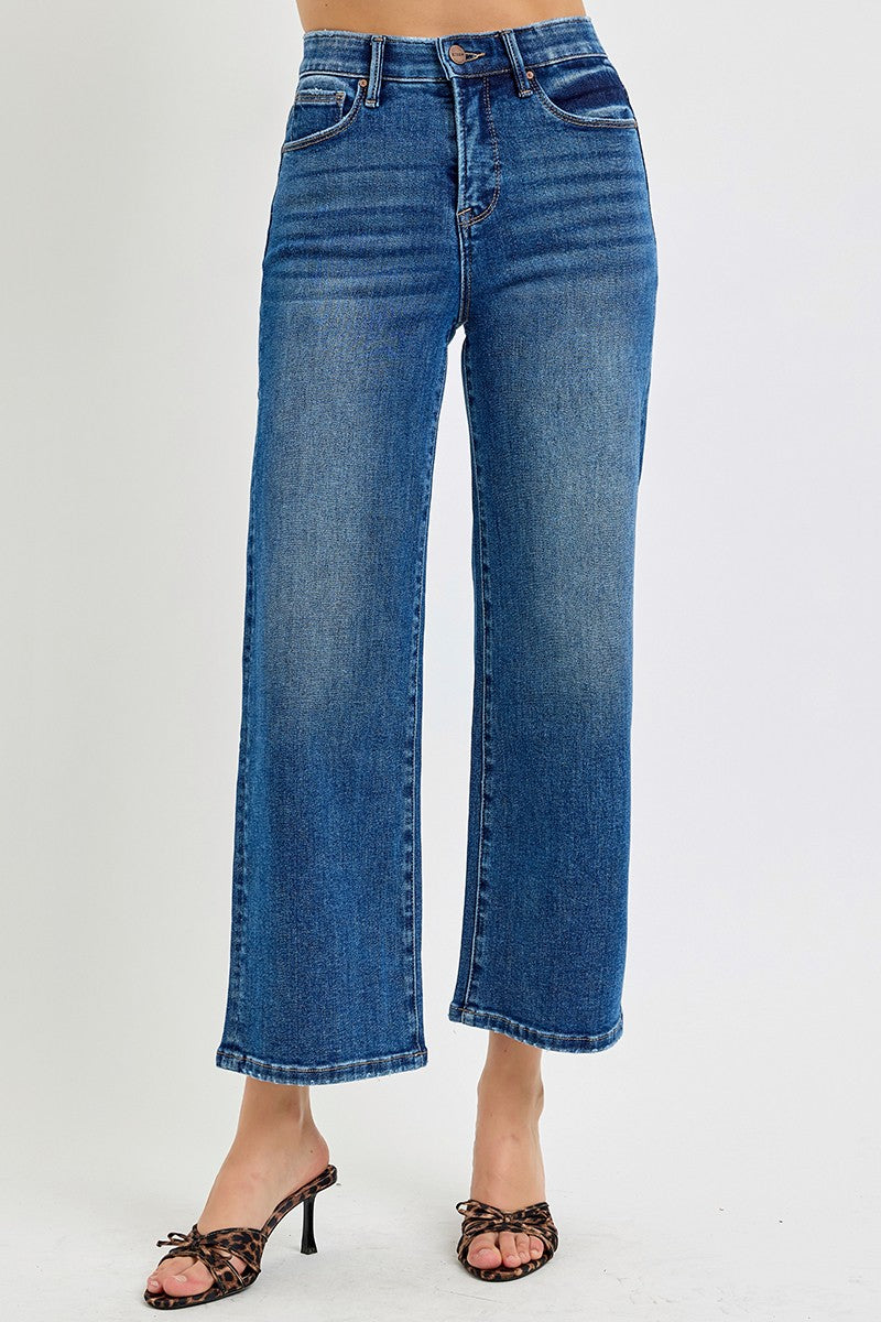 Risen TC EB High Rise Crop Wide Jeans