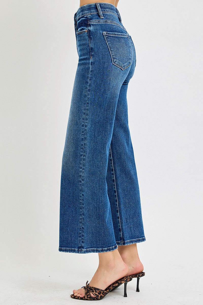 Risen TC EB High Rise Crop Wide Jeans