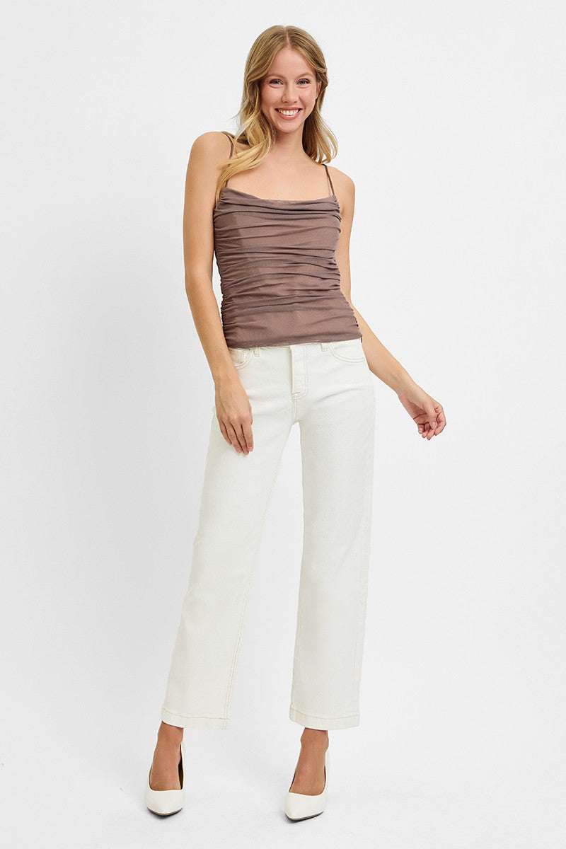 Risen TC-Mid Rise Angle Straight Jeans