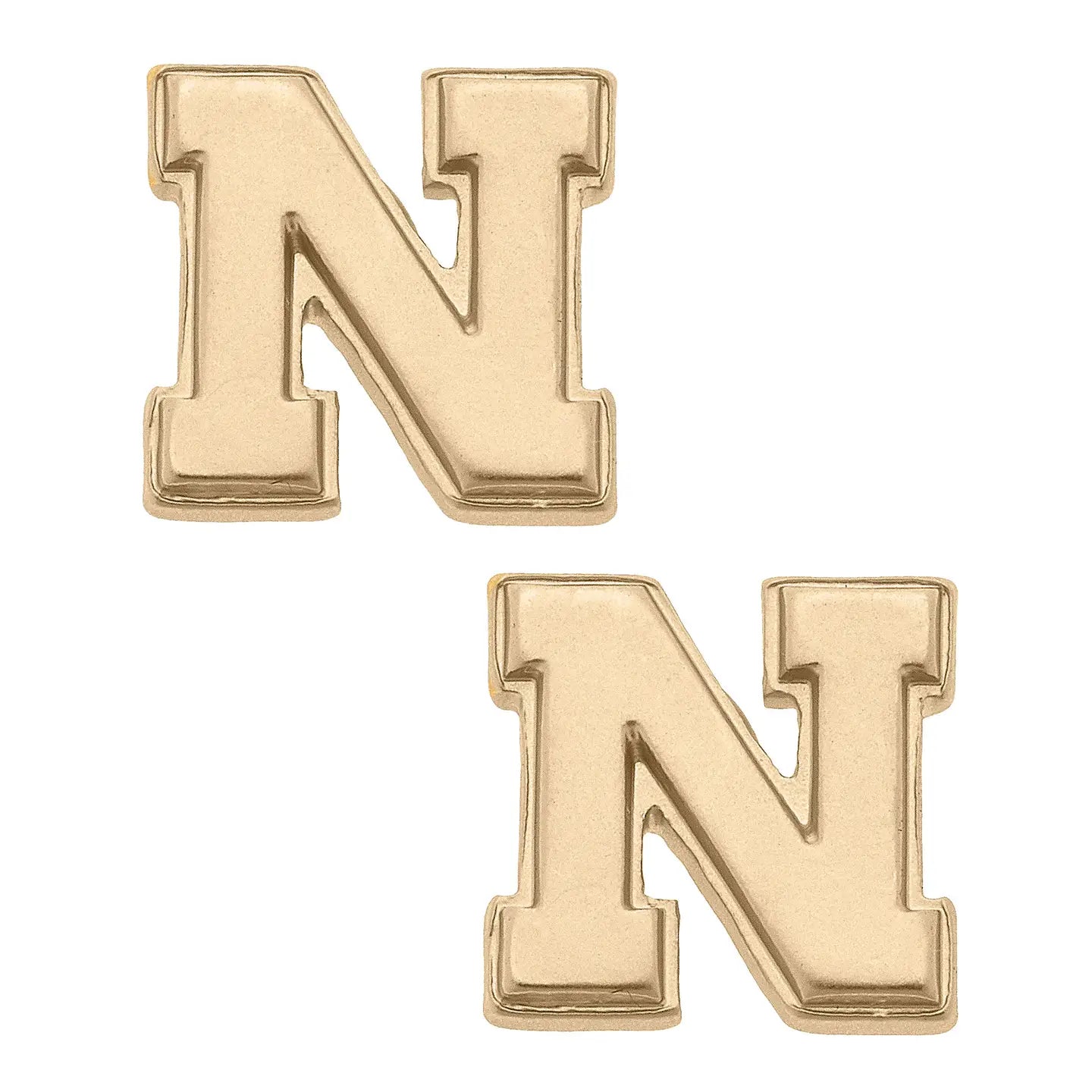 Nebraska Gold Stud Earrings