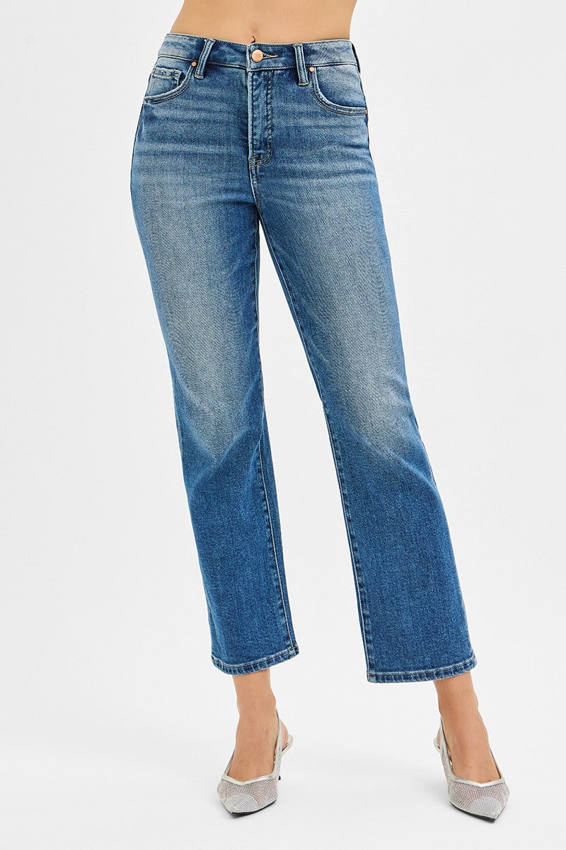 Risen TC-High Rise Crop Straight Jeans