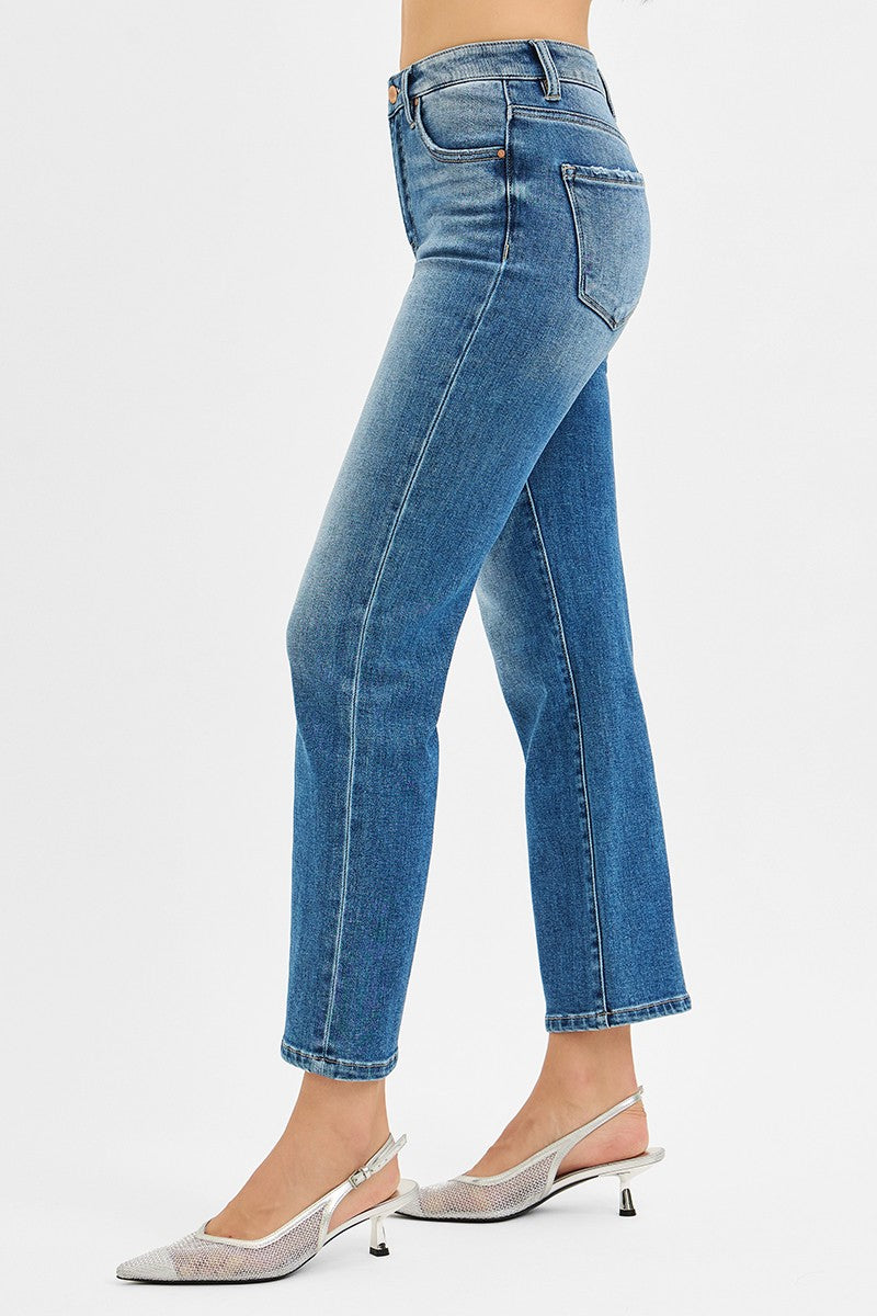 Risen TC-High Rise Crop Straight Jeans