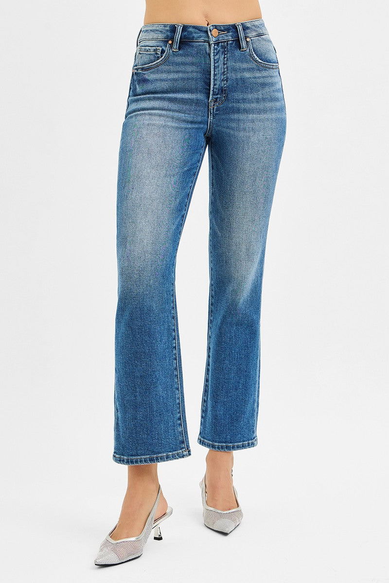 Risen TC-High Rise Crop Straight Jeans